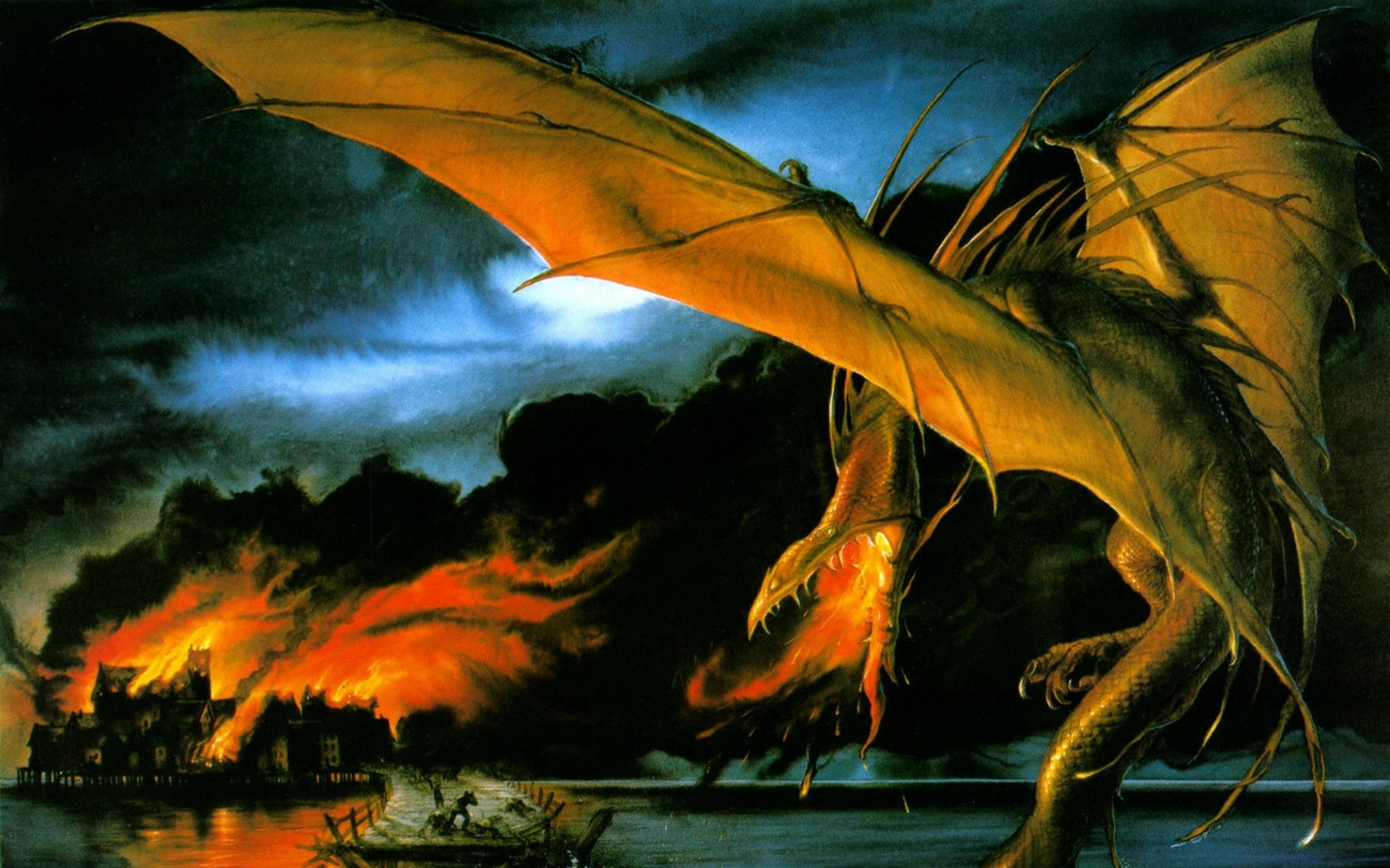 Dragons fantasy art jrr tolkien smaug john howe 1300×969 wallpaper Art HD Wallpaper