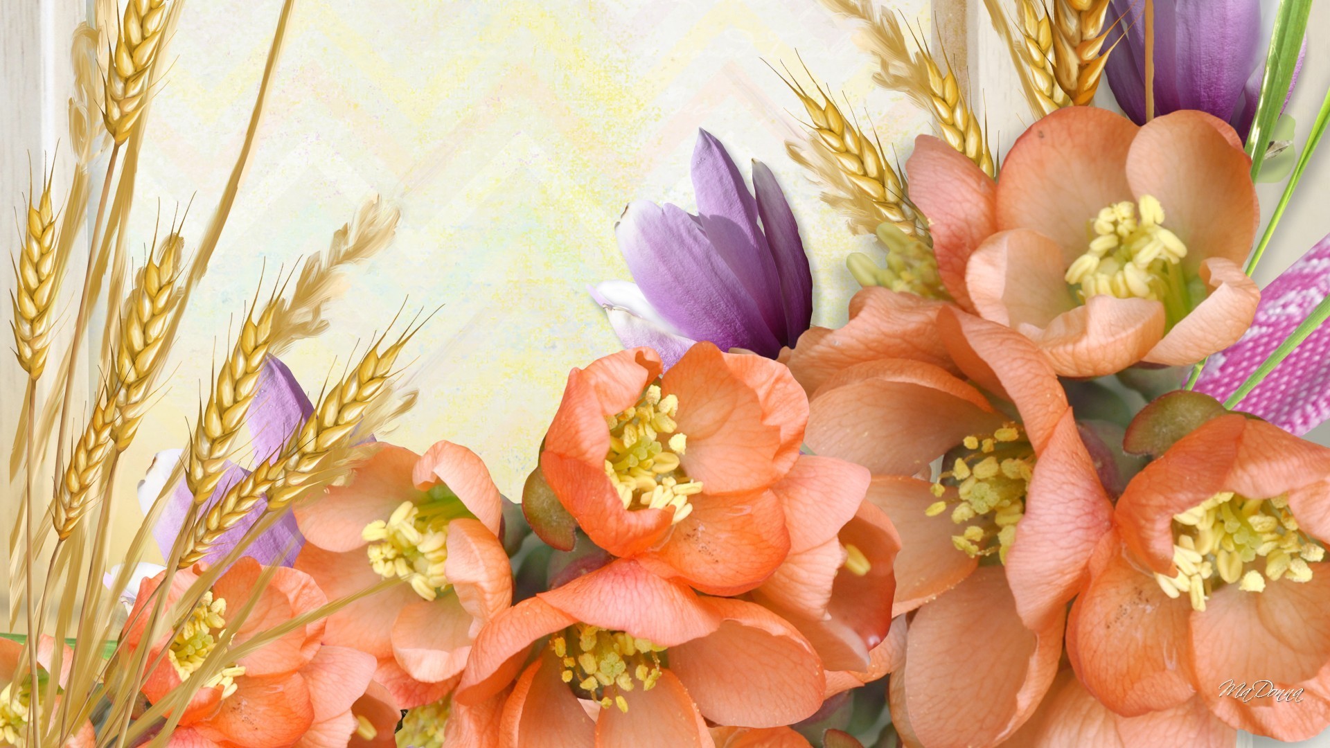 Grains Tag – Miracle Nature Flowers Autumn Peach Grass Lavender Wheat Summer Fall Orange Oats Soft