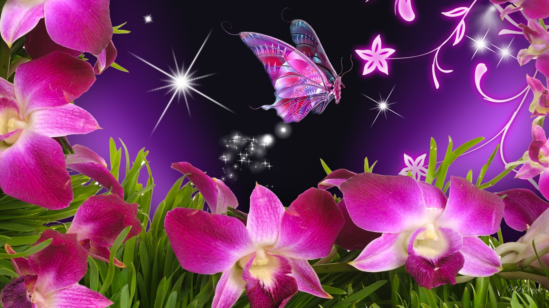 Flowers For Beautiful Flowers And Butterflies Wallpapers wallpapers,themes,ect. Pinterest Butterfly wallpaper, Wallpaper and Illustrations