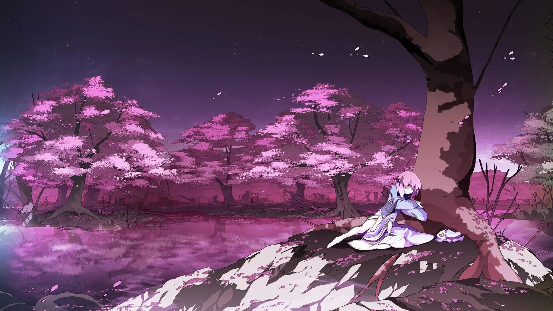 Wallpaper.wiki HD Anime Cherry Blossom Background PIC