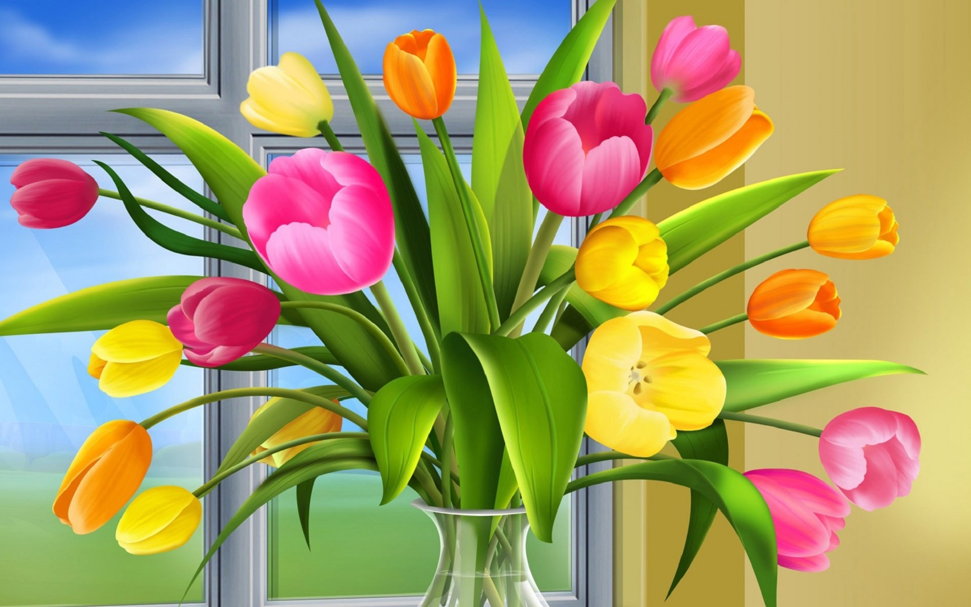 Prev Image Colorful Tulips images
