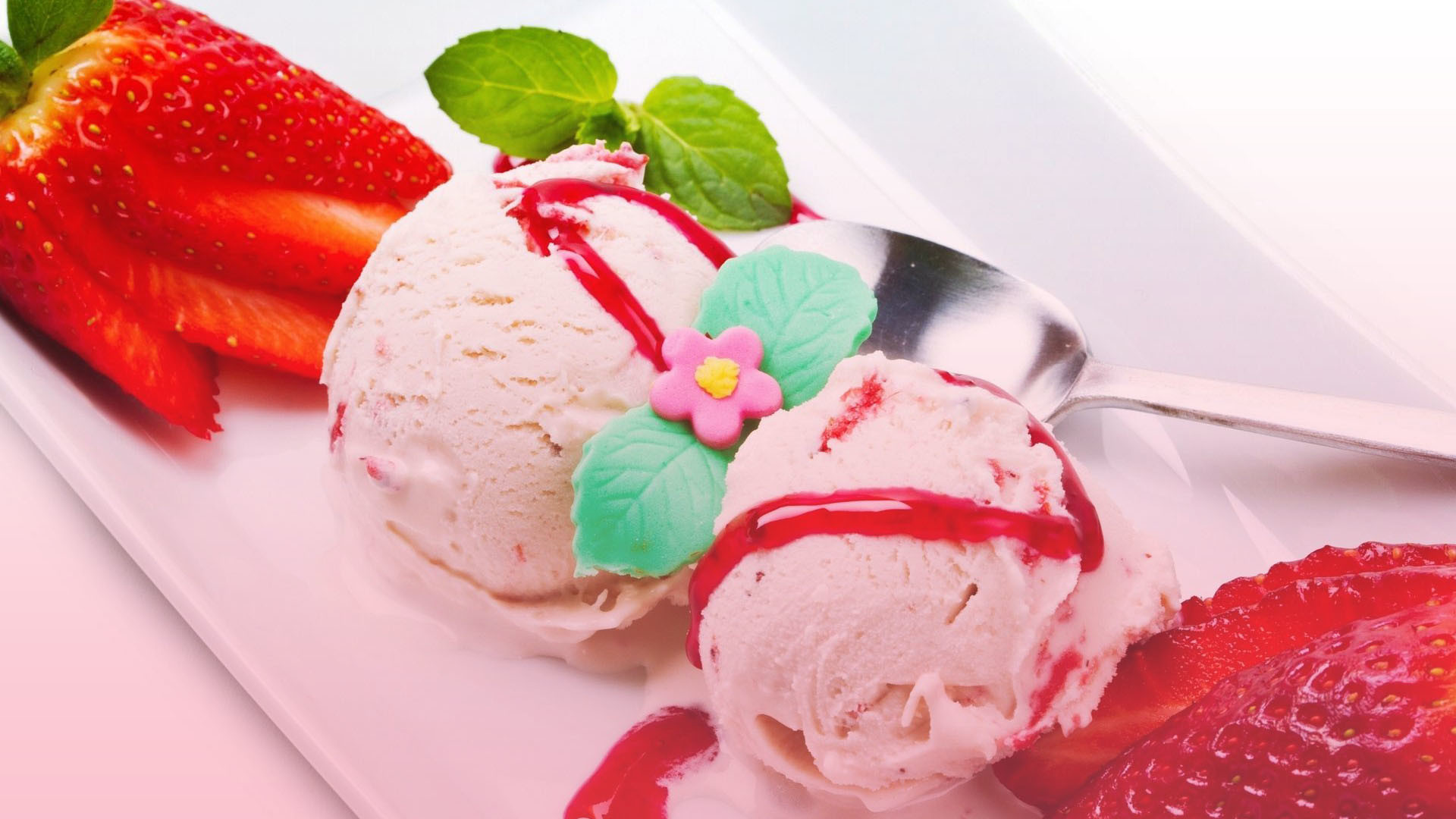 Good night strawberry flavor ice cream image wallpaper free.
