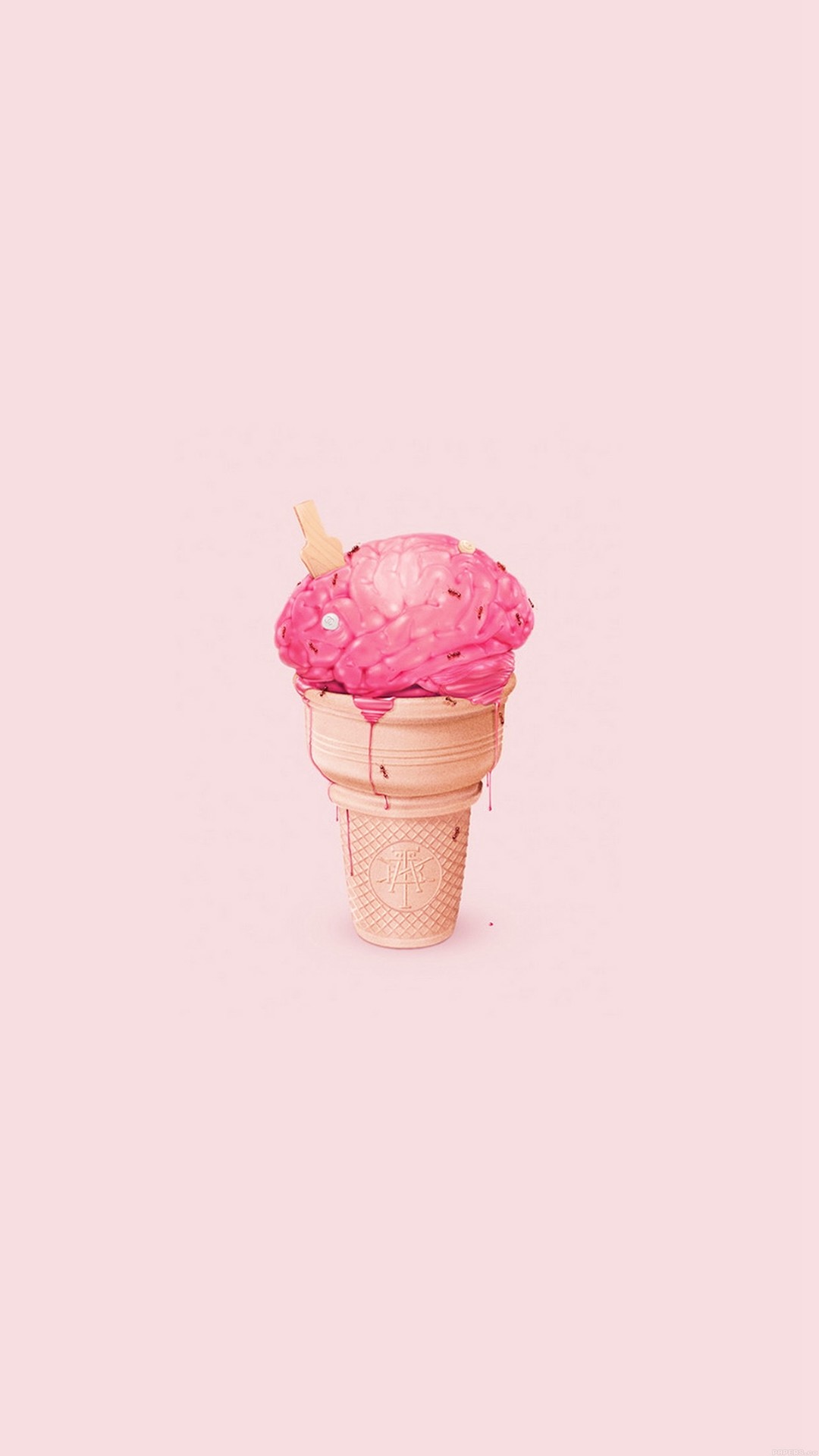 Brain Icecream Illust Art Cute Pink iPhone 6 Wallpaper