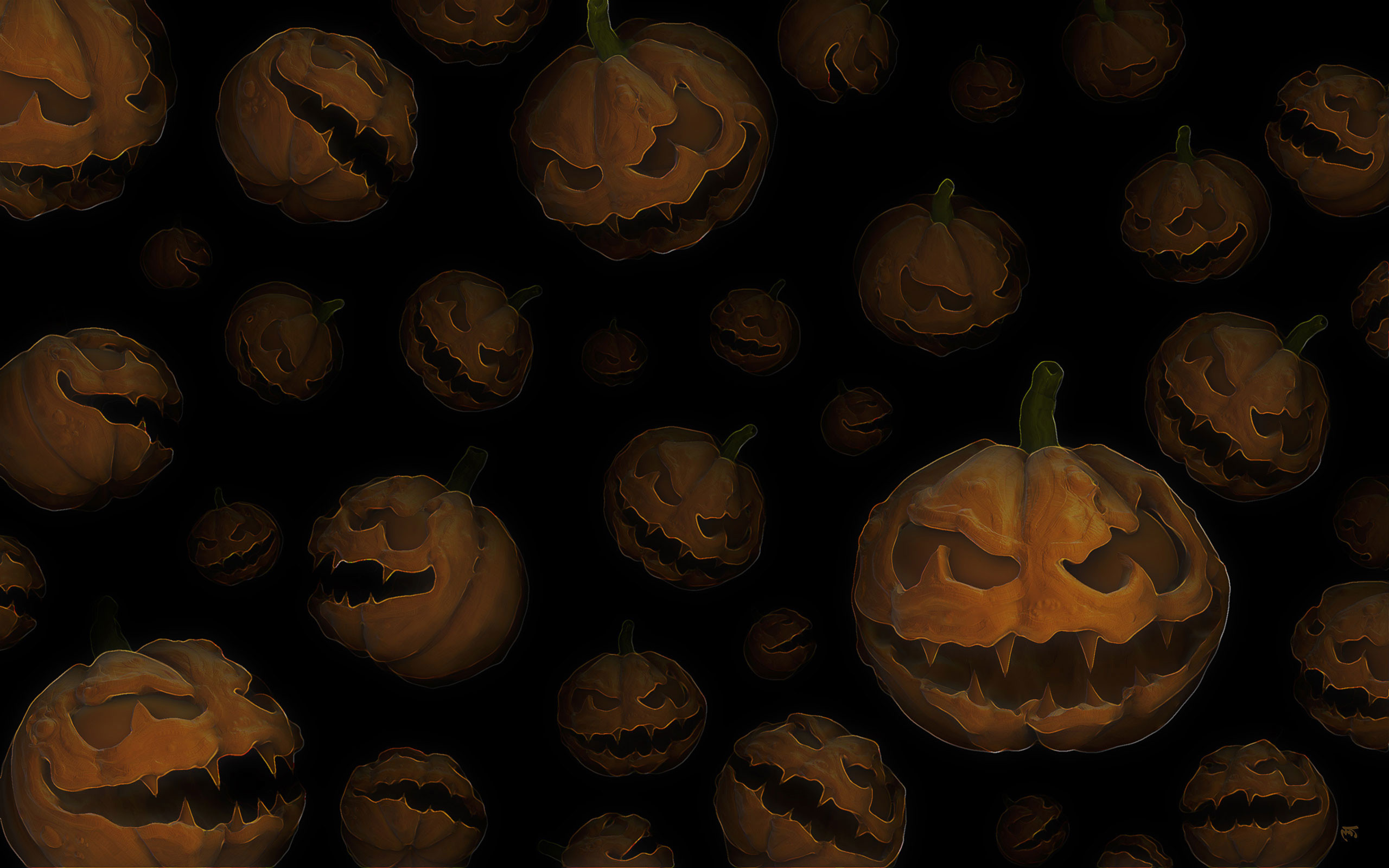 Halloween Website Background Pumpkins 2560 x 1600