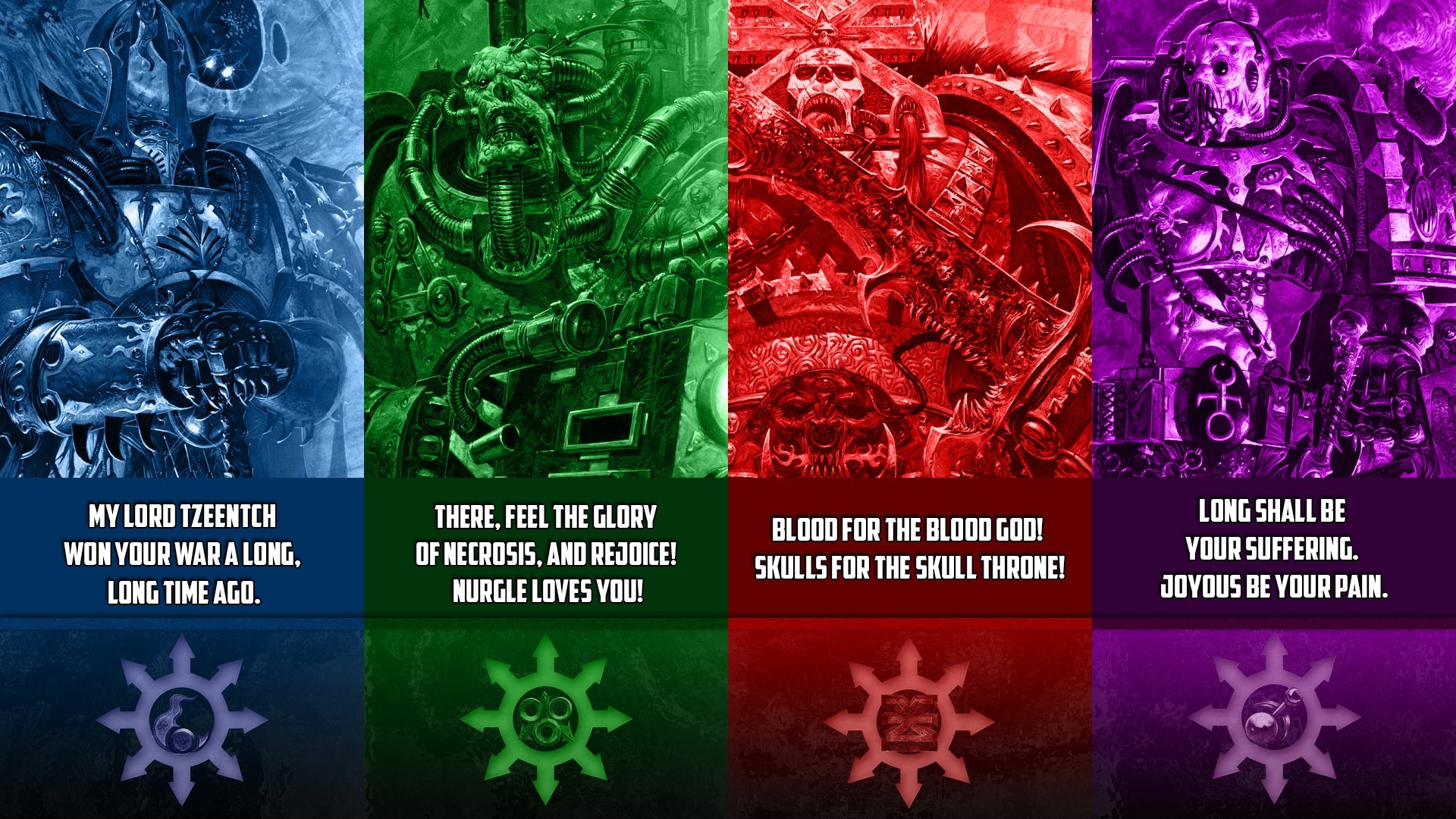 Lords of Chaos. Warhammer 40k poster. Colored edition