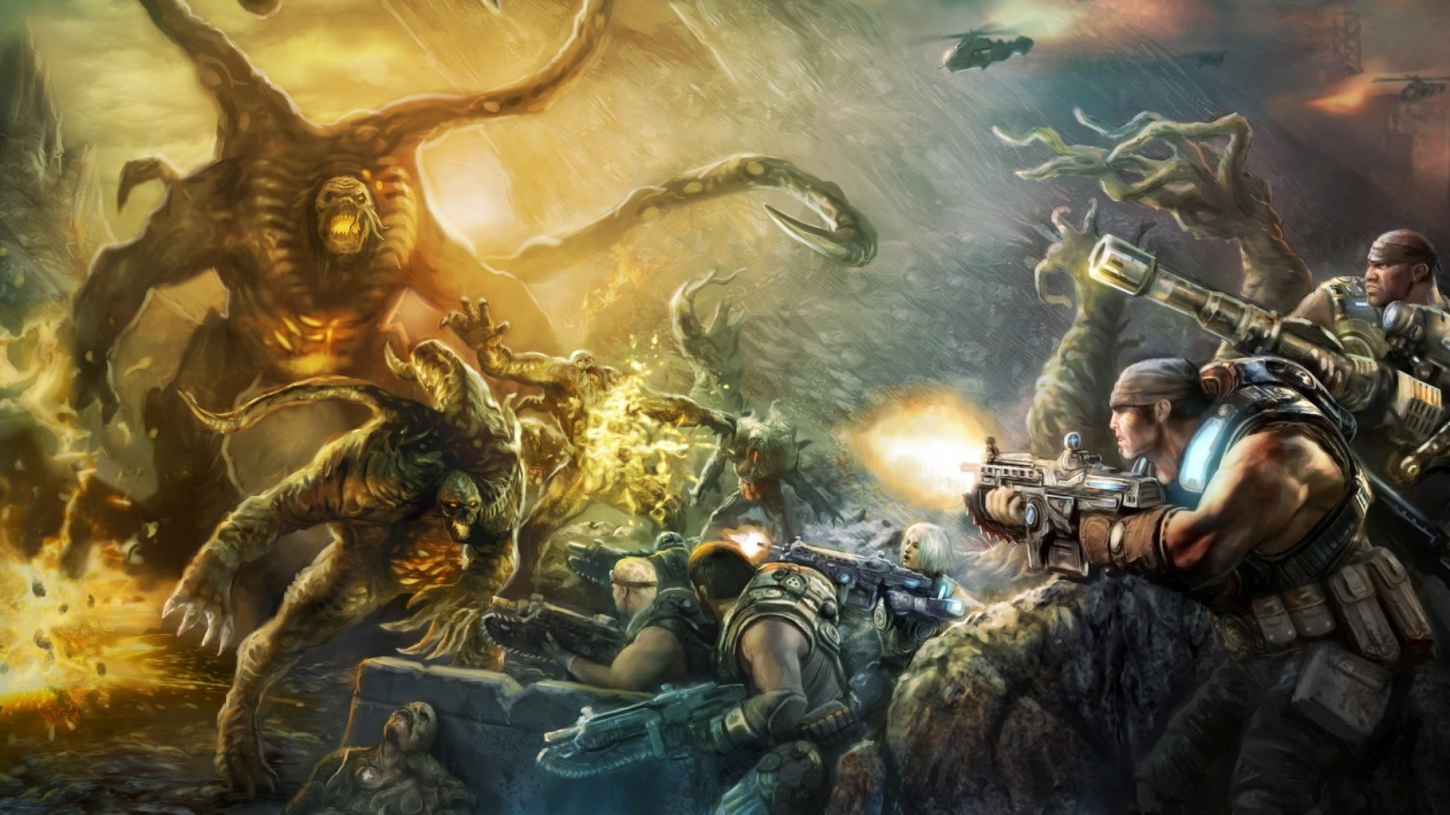 Wallpaper gears of war judgment, art, video game, epic games