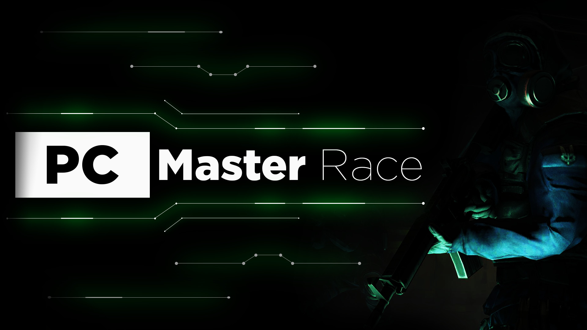 PC Master Race Wallpaper – Green and CSGo by MarukuSensei