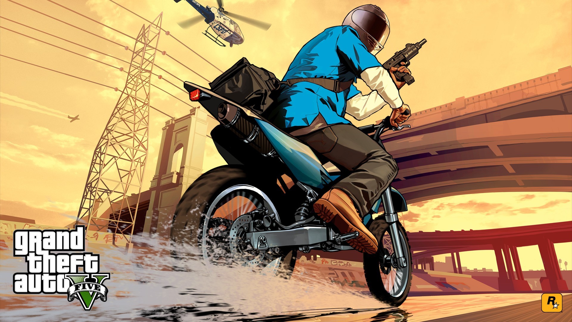 Wallpaper grand theft auto v, gta, rockstar games, motorcycle