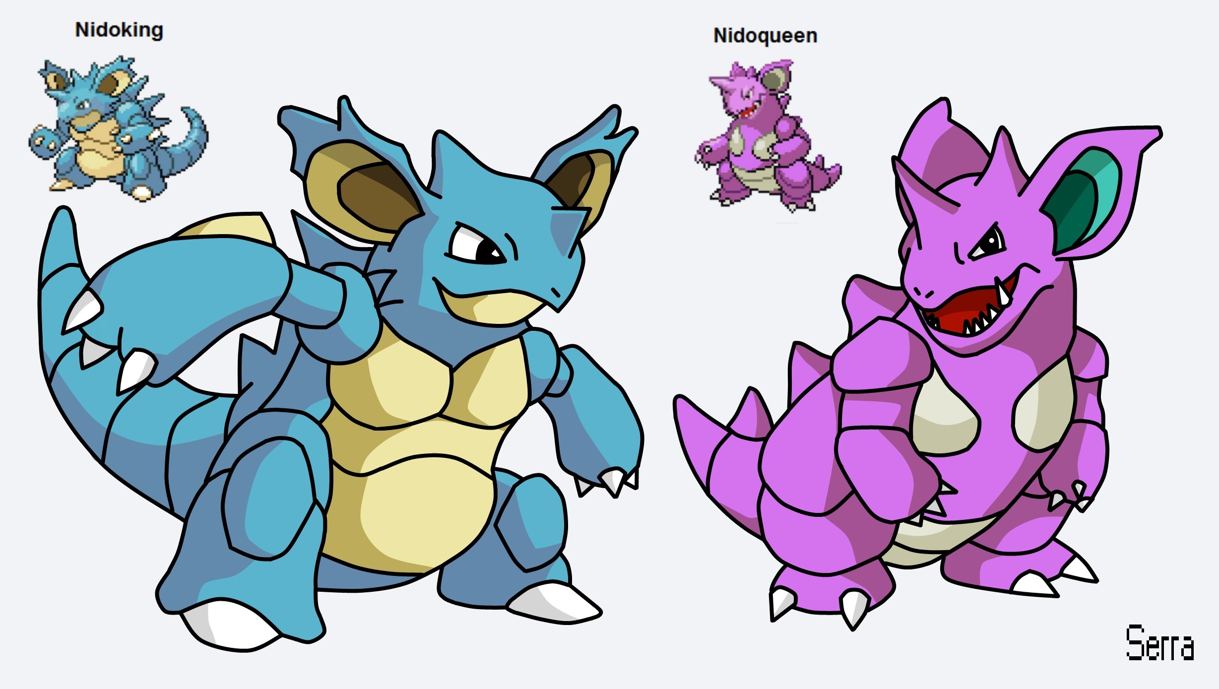 Pokemon Fusion – Nidoking and Nidoqueen by TheSerraVich