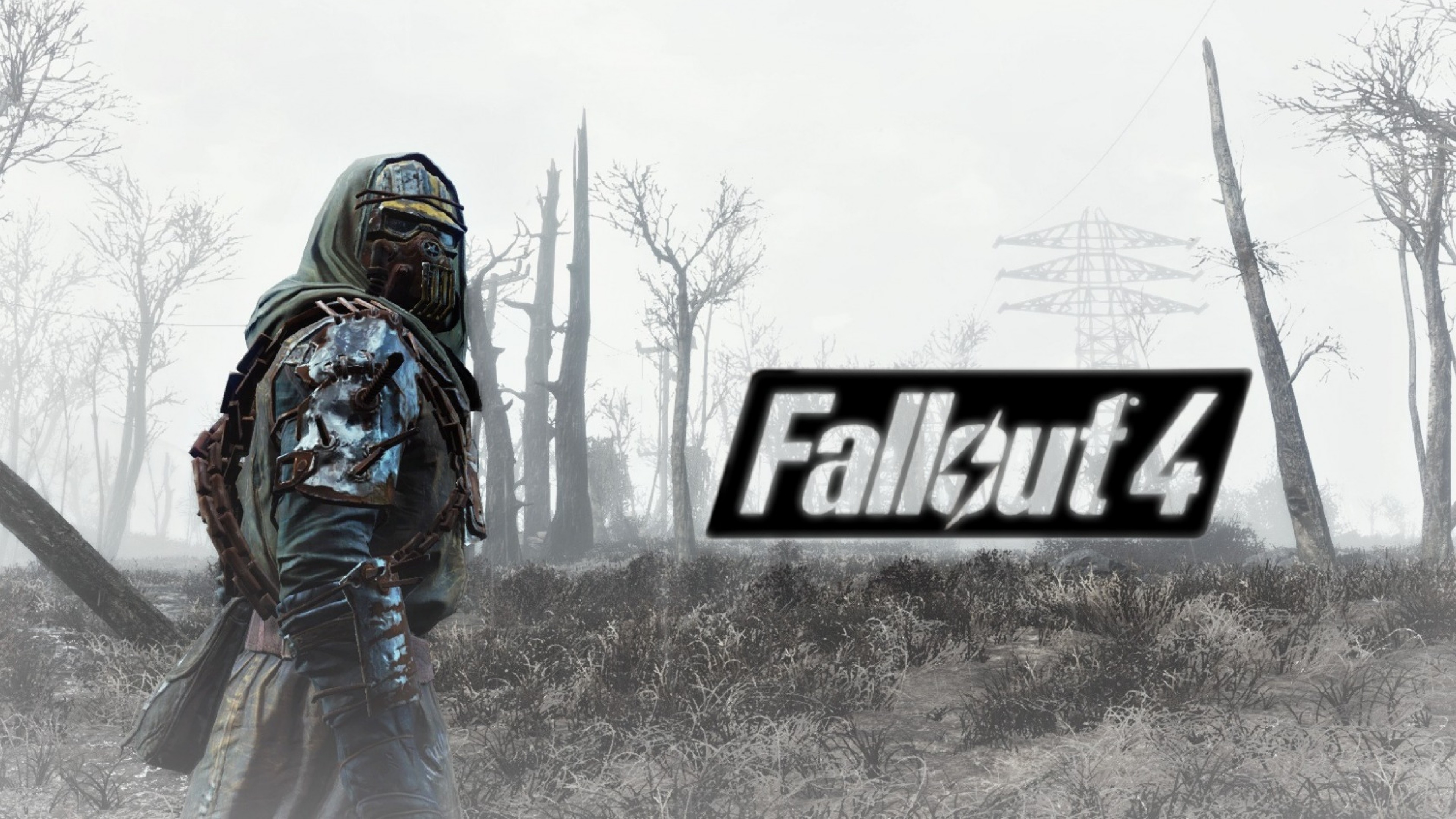 Preview wallpaper fallout 4, armor, soldier, field 3840×2160