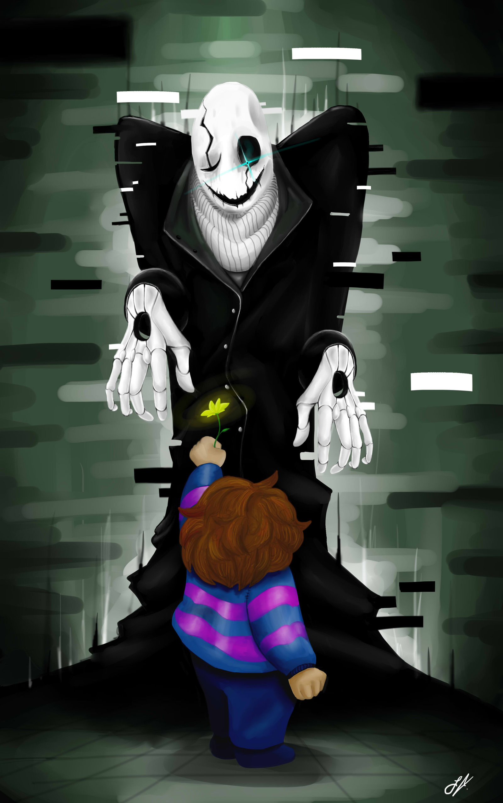 1005954 illustration anime Undertale W D Gaster darkness screenshot  fictional character  Rare Gallery HD Wallpapers