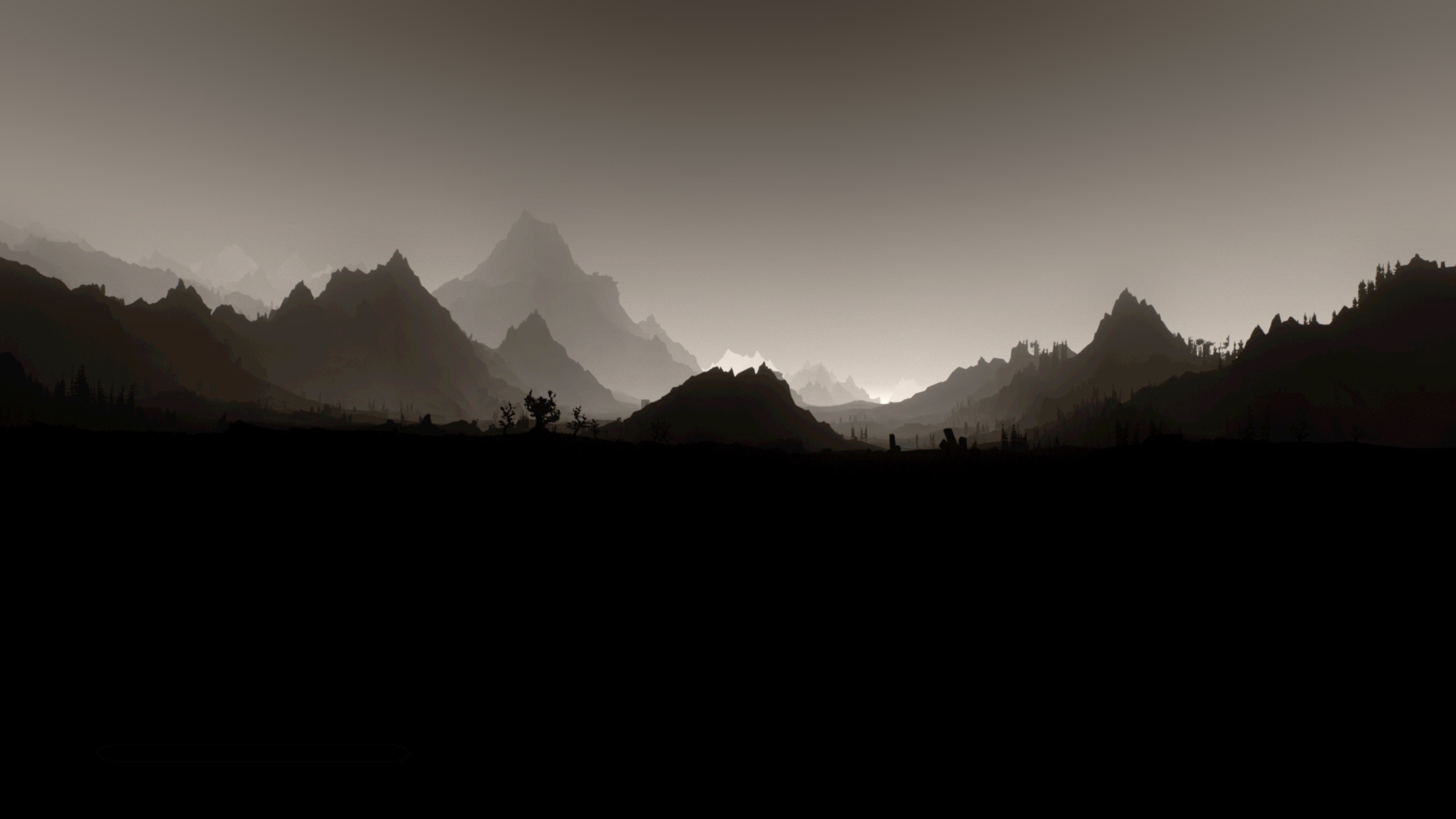 The Elder Scrolls V Skyrim, Landscape, Monochrome, Minimalism Wallpapers HD / Desktop and Mobile Backgrounds