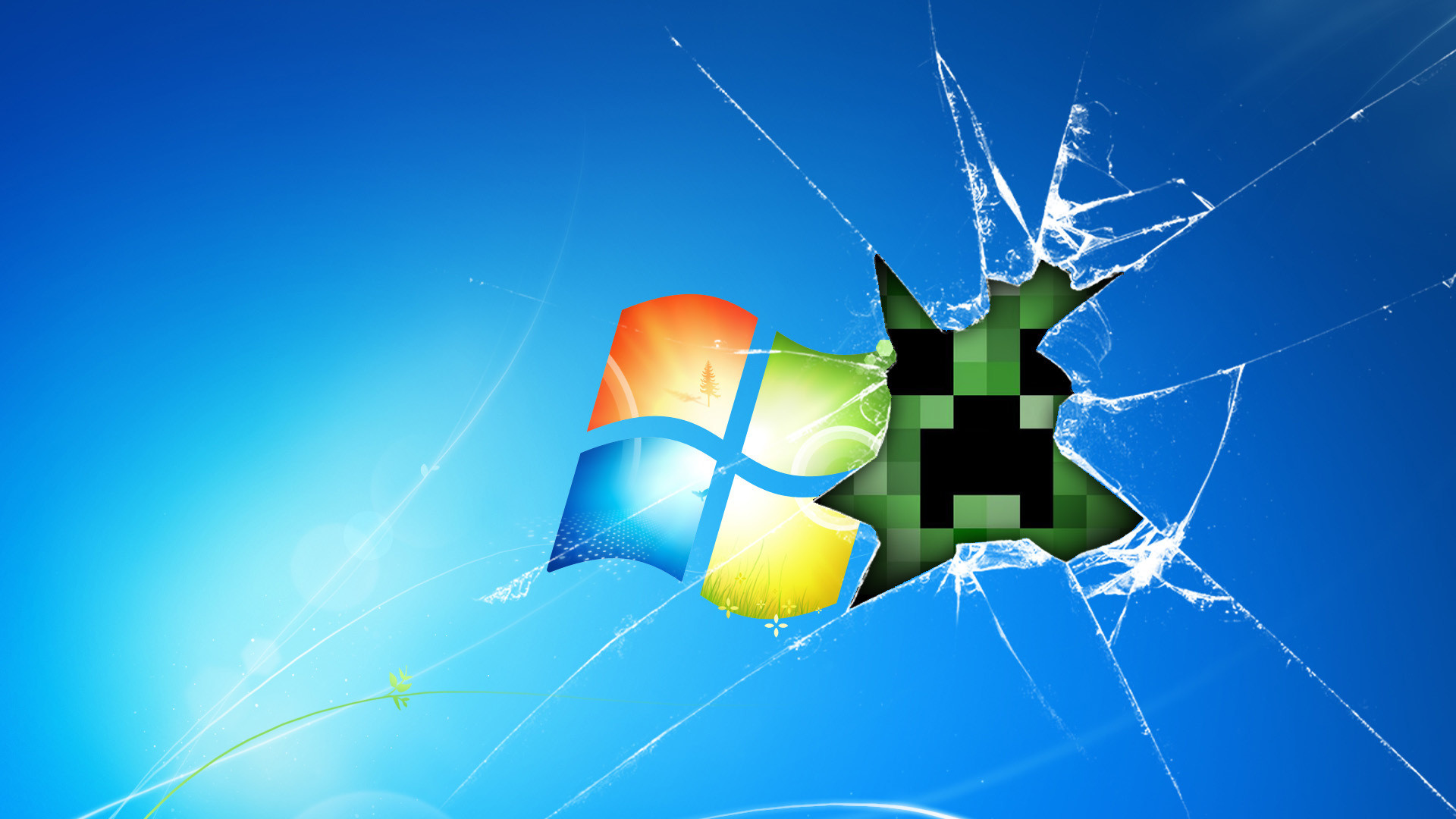 Download Wallpaper Windows, Minecraft, Game, Glass, Desktop Full  HD 1080p HD