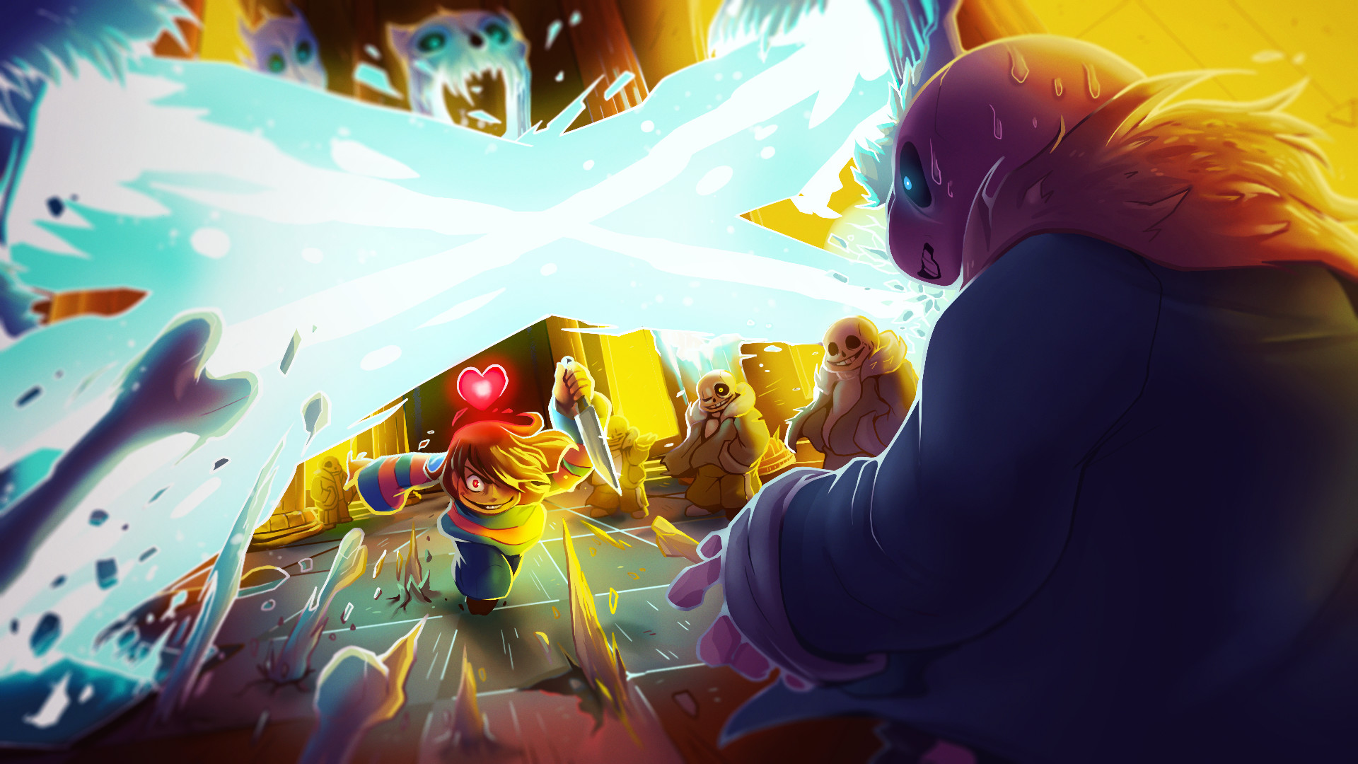 Undertale Wallpapers boss battles of genocide, neutral, and pacifist endings