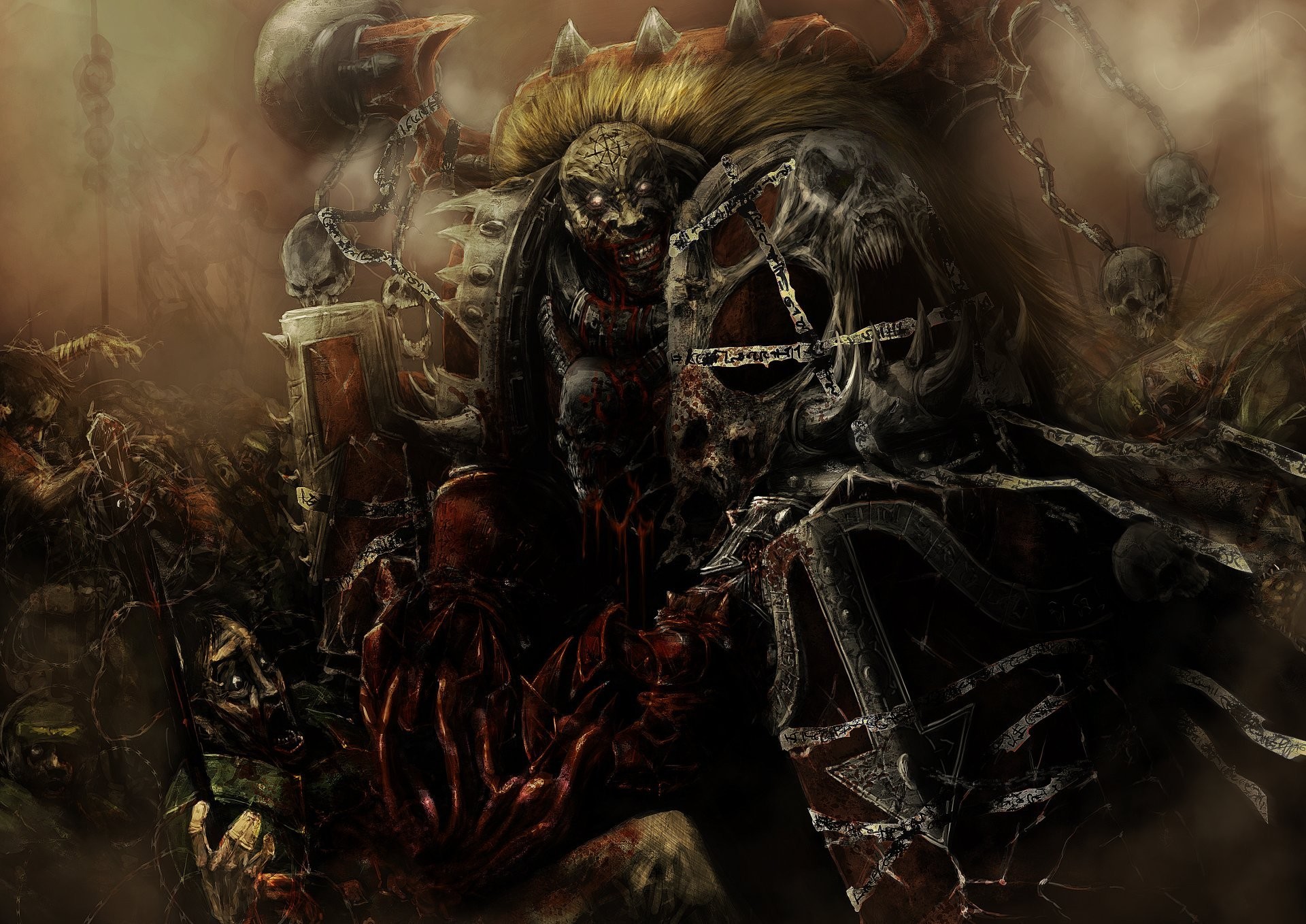 warhammer 40k chaosmarine word bearers varhamer chaos bearing the word  armour blood madness skull imperial guard