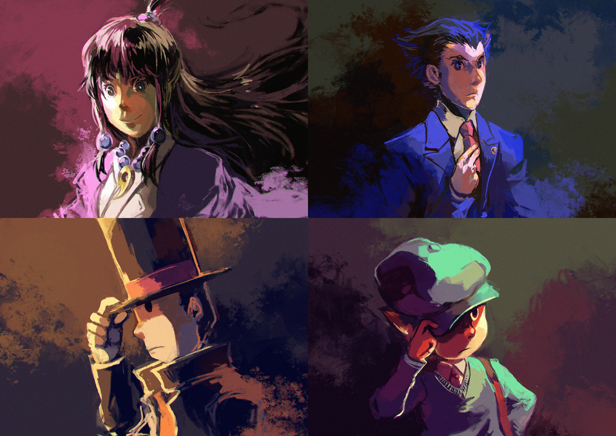 Professor Layton vs Ace Attorney by Garmmon