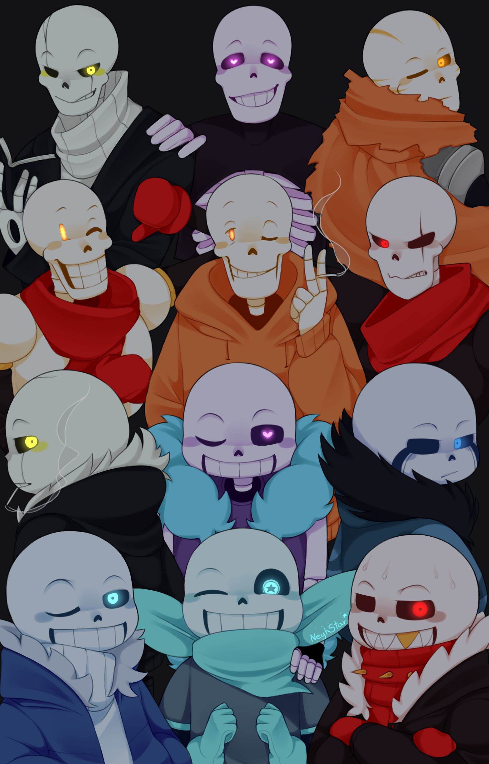 Sans and AUPapyrus by NeykStar