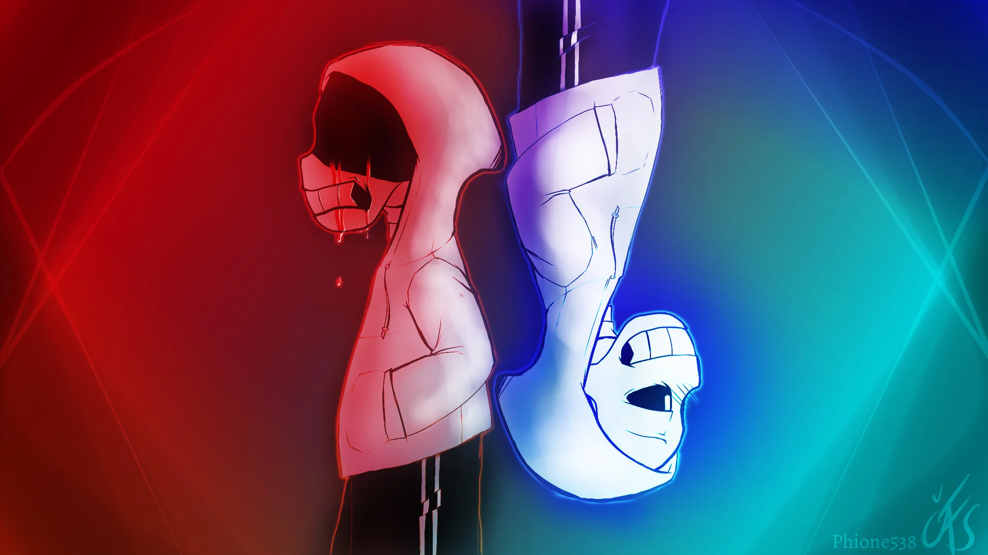 Undertale – Both Sides of Sans HD Wallpaper by Phione538