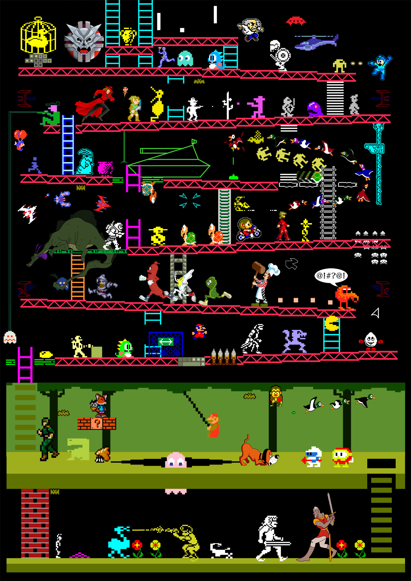 Classic Video and Arcade Games Mashup by Elomin Judan Sha