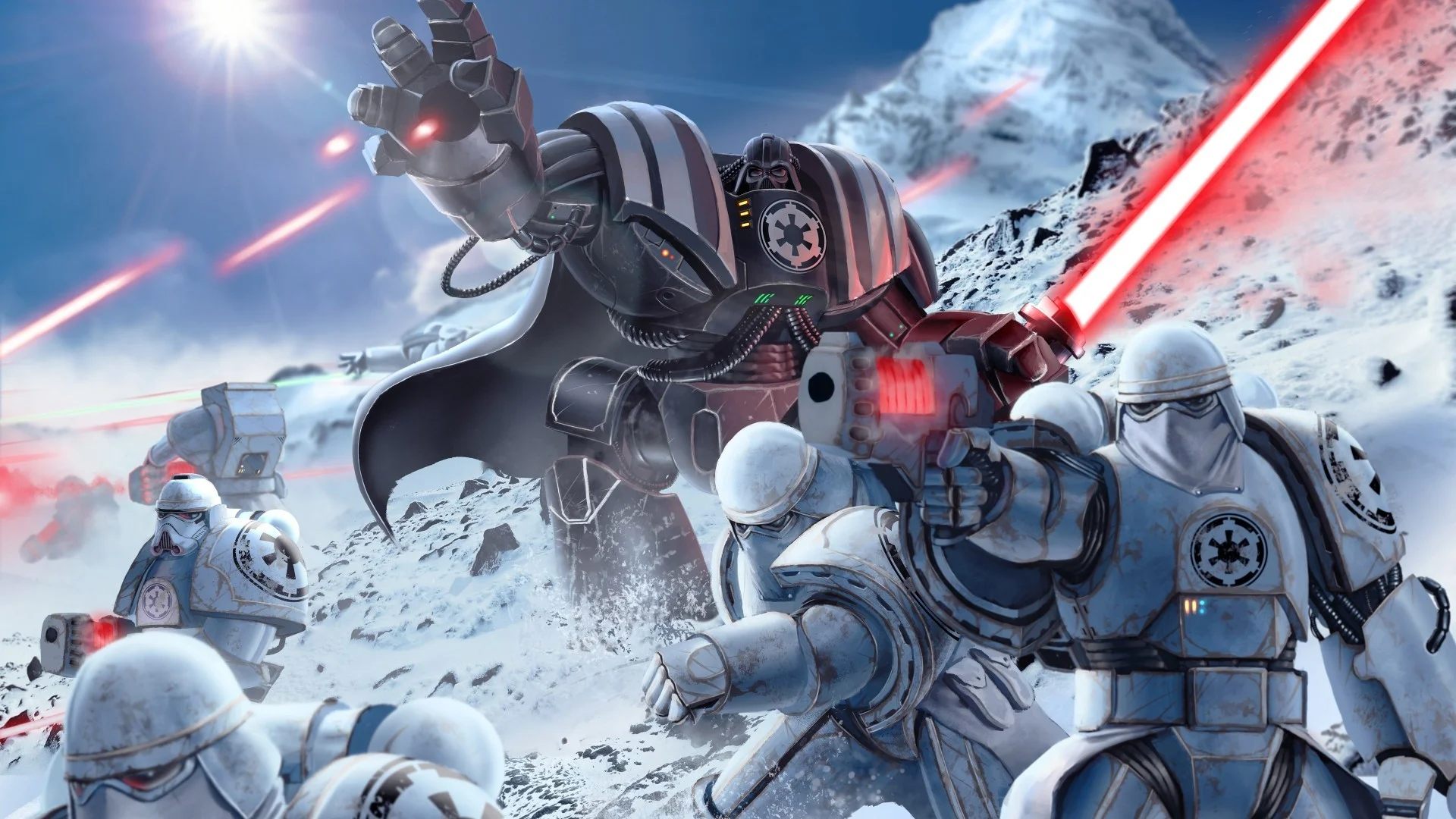 Warhammer Stormtroopers Darth Vader Wallpaper