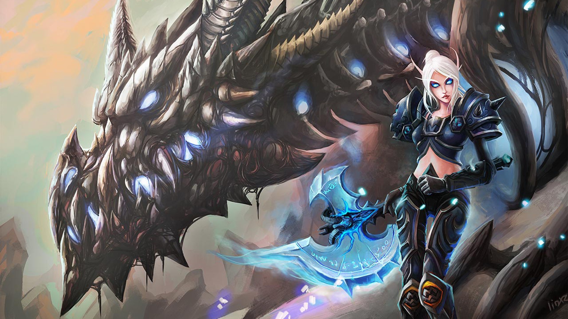 Anime World of Warcraft dragon Blood Elf death knights Sindragosa