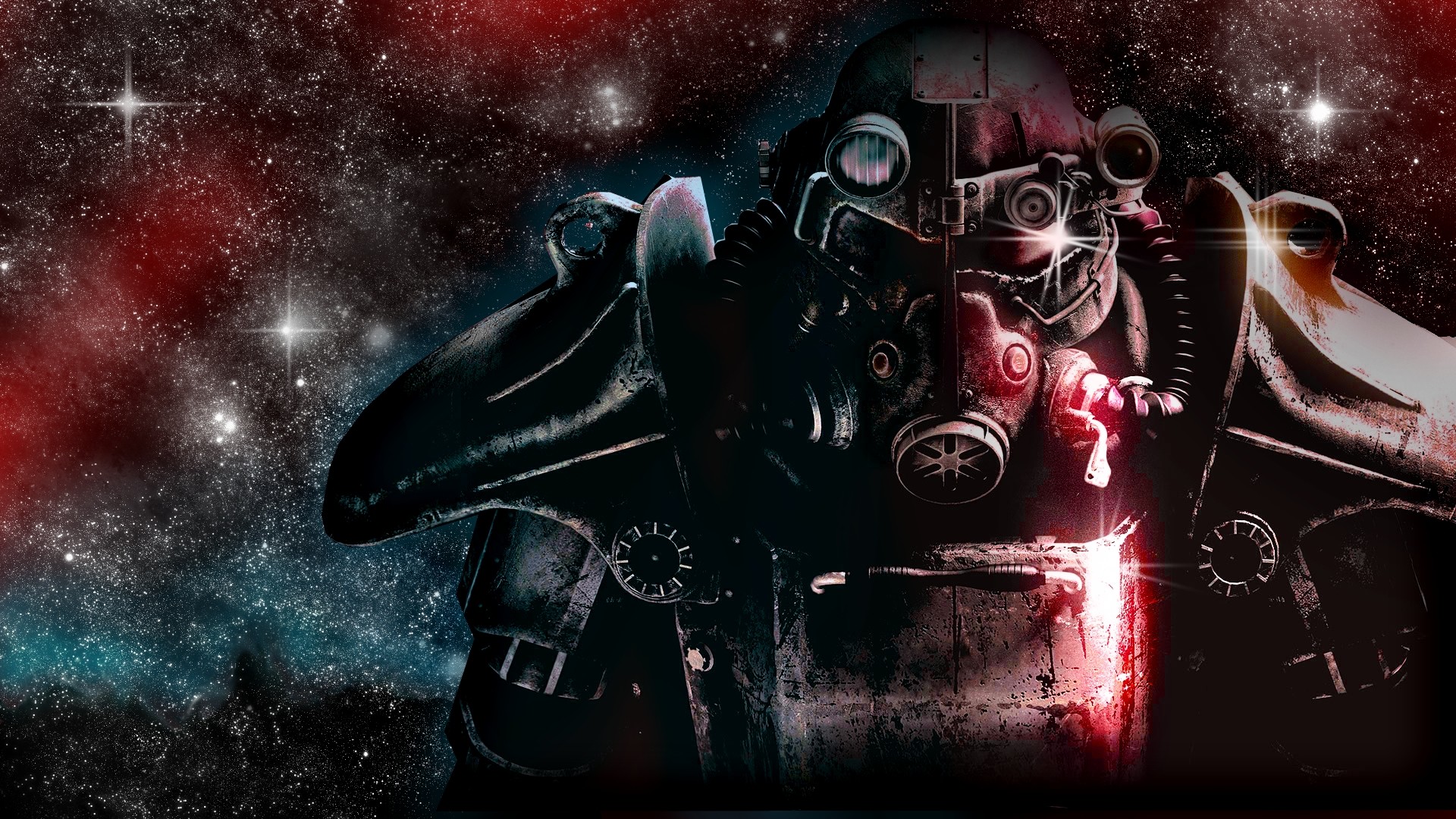 Preview wallpaper fallout, space, stars, look, character 1920×1080