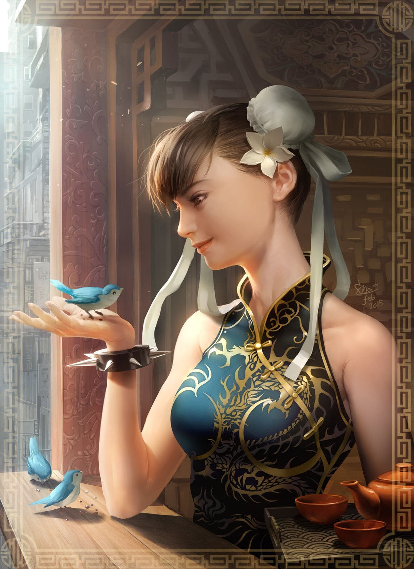 Character chun li street fight game girl bird realistic wallpaper 709880 WallpaperUP
