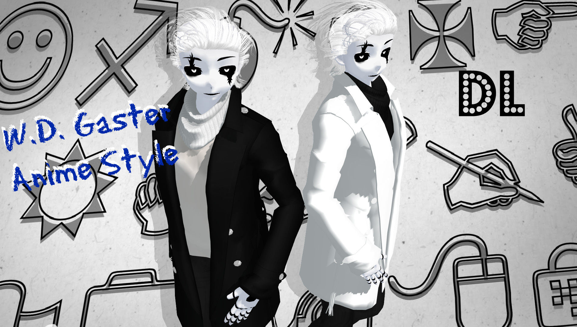 … UNDERTALE MMD W.D. Gaster Anime Style DL by Foxvinny-art