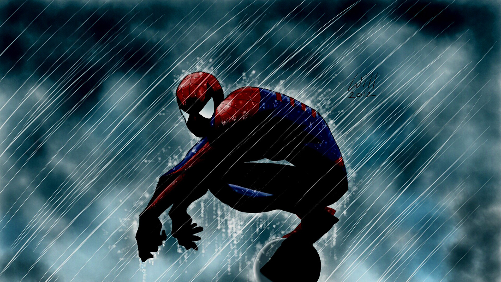 Spider Man in Rain Renewed by Sephirozaine