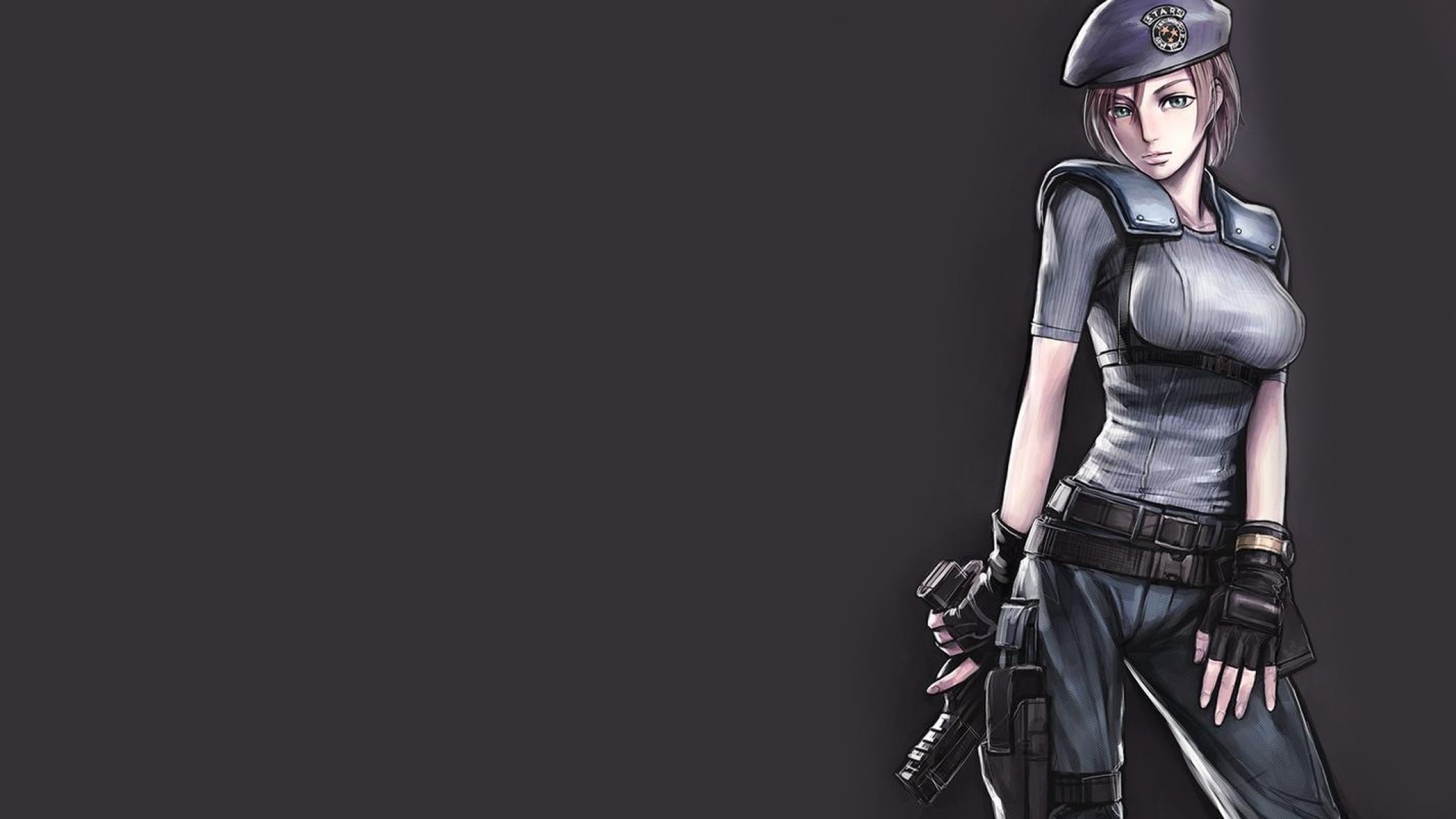 Resident Evil Jill Valentine Anime Simple Background Wallpaper Hd 6819