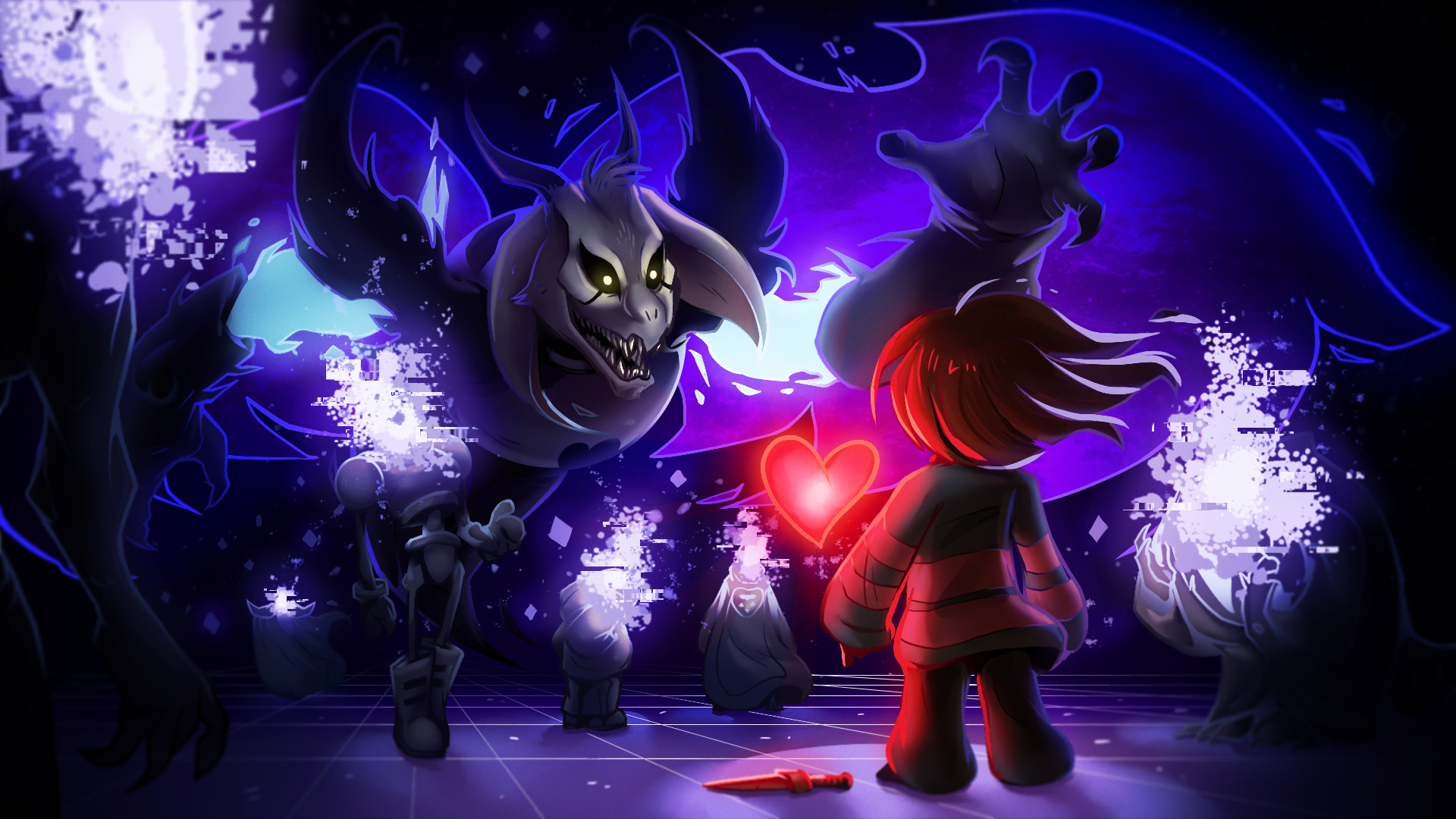 Undertale Wallpapers boss battles of genocide, neutral, and pacifist endings