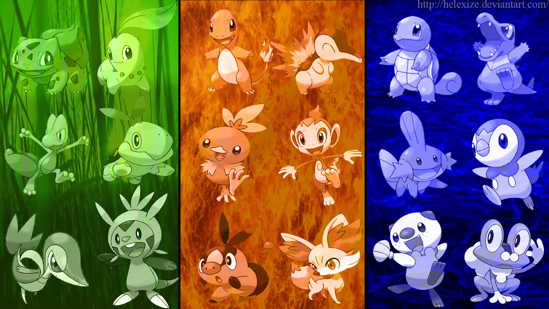 … Pokemon: All Starters Wallpaper(generation 1-6) by EfoSxD