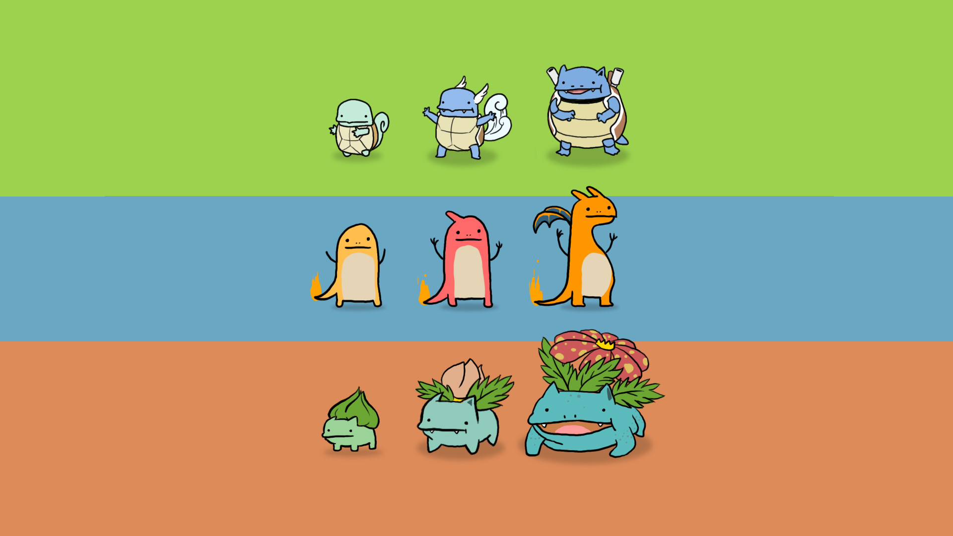 Original Pokemon Starters 1920×1080