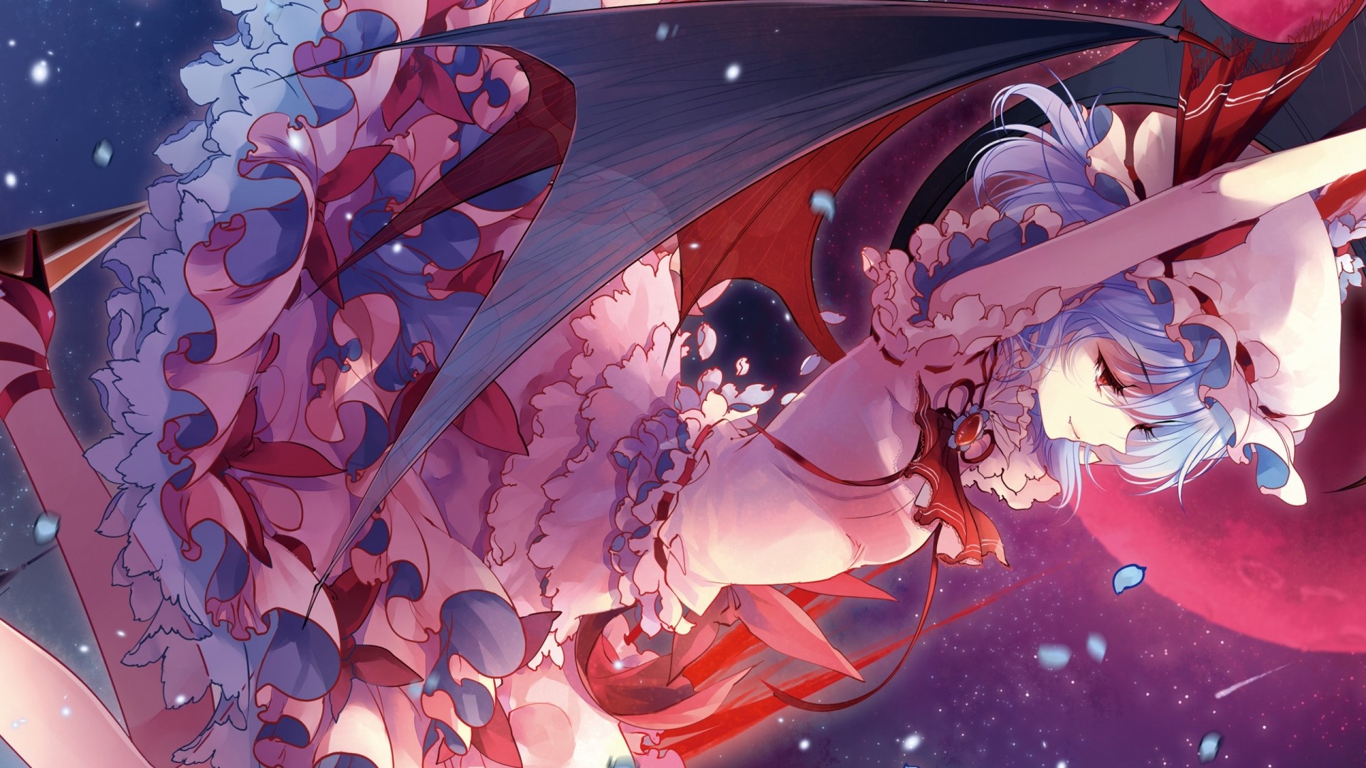 Preview wallpaper kieta, remilia scarlet, touhou, girl, anime, wings 1920×1080