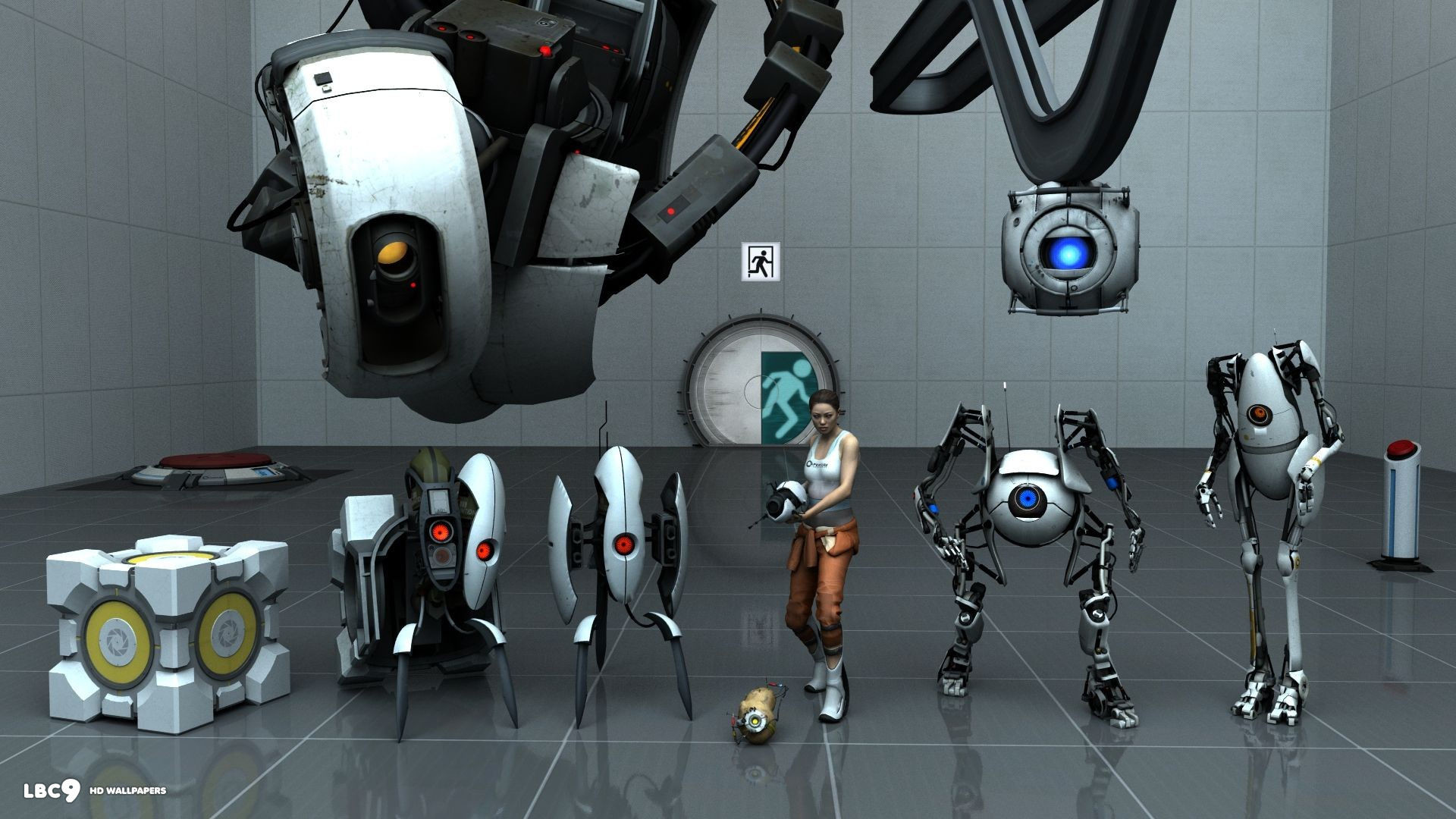 Portal 2 characters 1920×1080