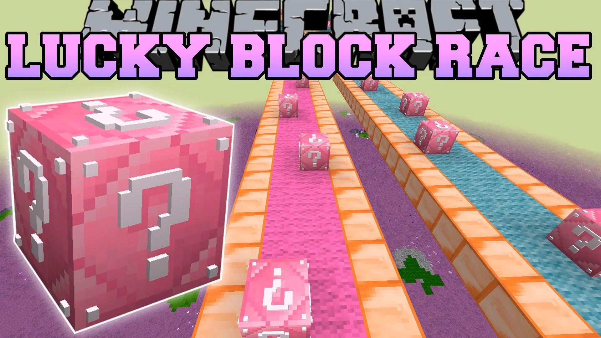 PopularMMOs | Pat and jen | Minecraft | INSANE EMERALD LUCKY BLOCK RACE |  Lucky Block Mod