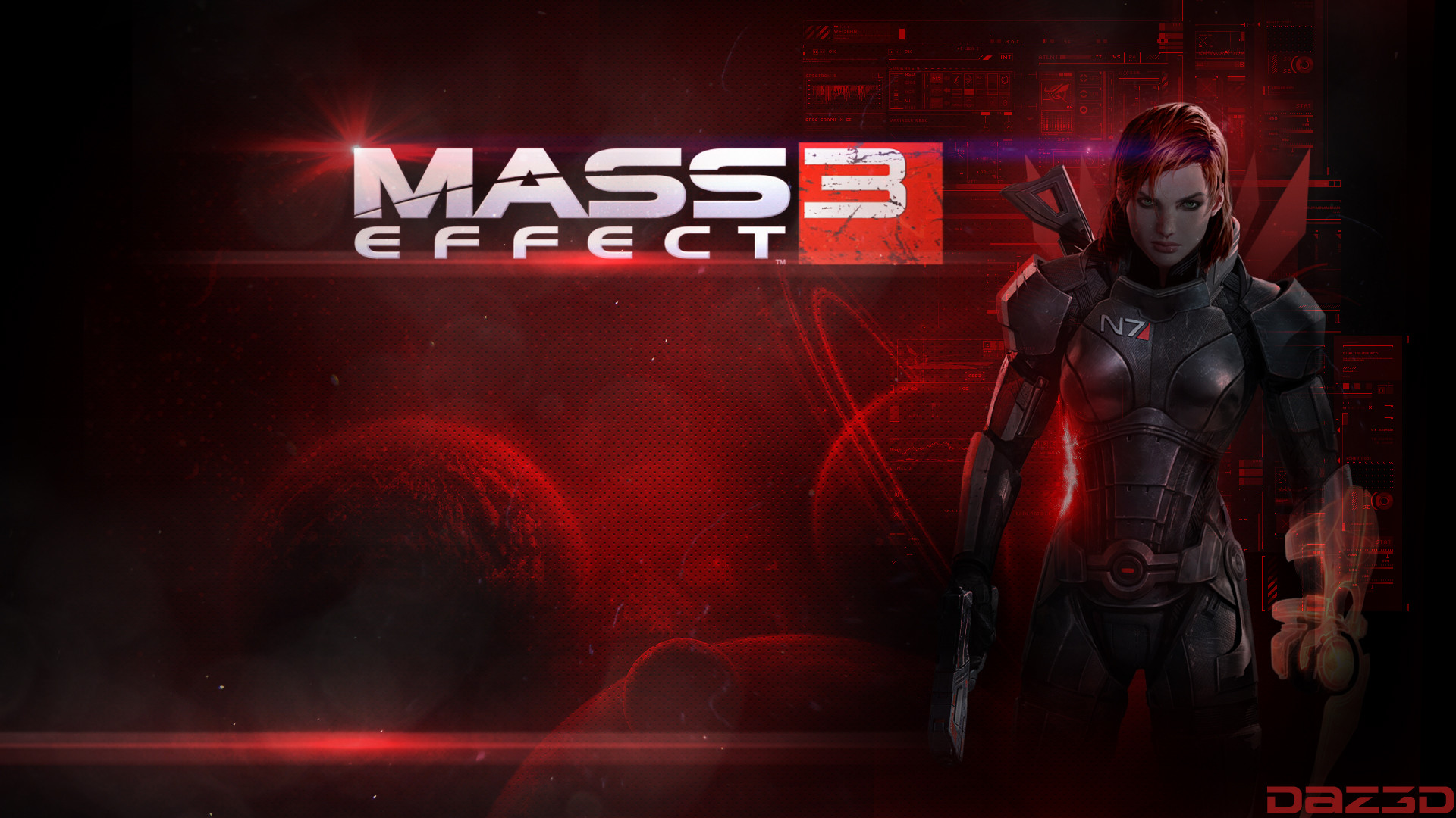 Mass Effect 3 FemShep Fan Made Wallpaper by DaZeGFX