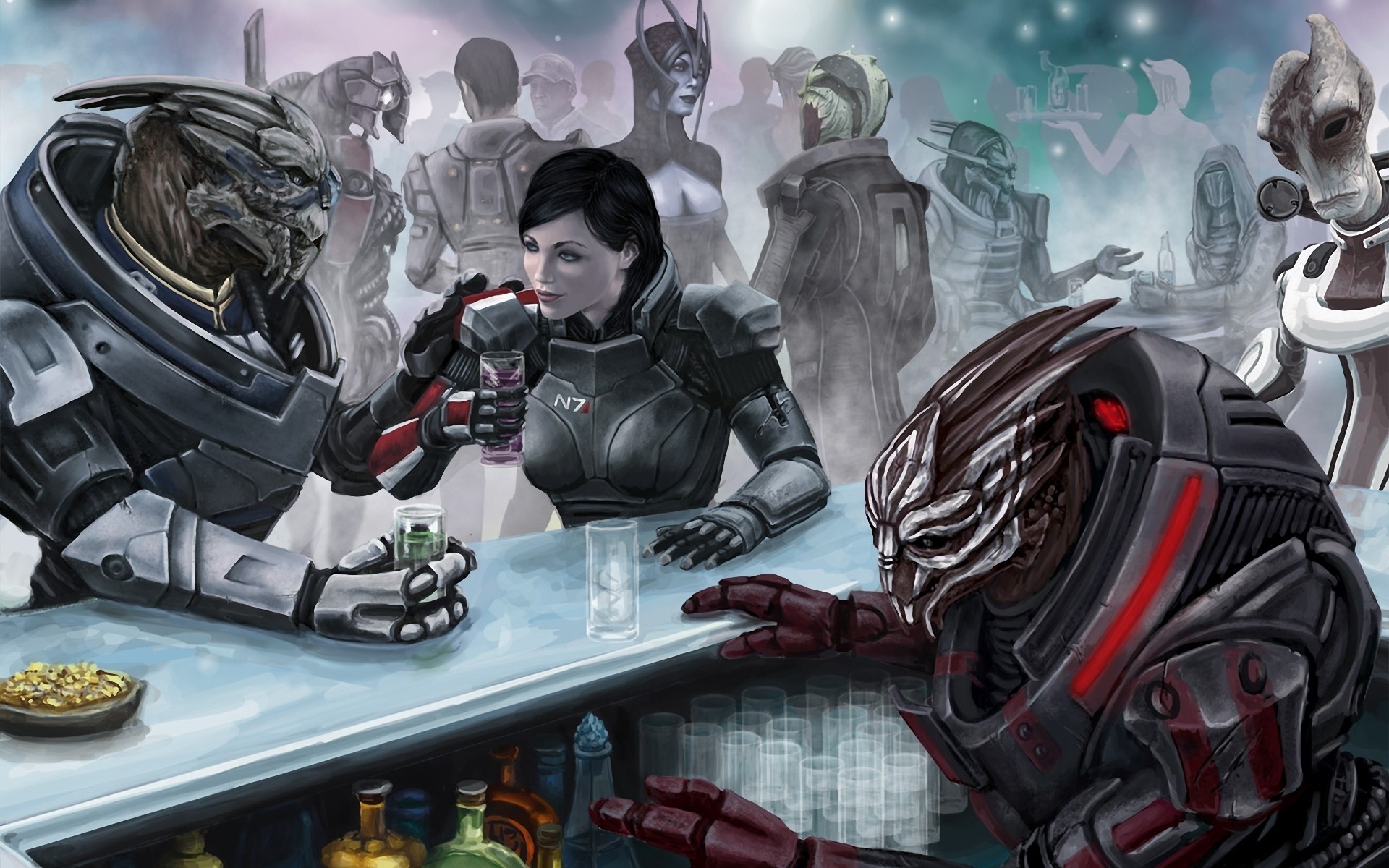Bar In The Sky FemShep Game Garrus Vakarian Mass Effect Normandy