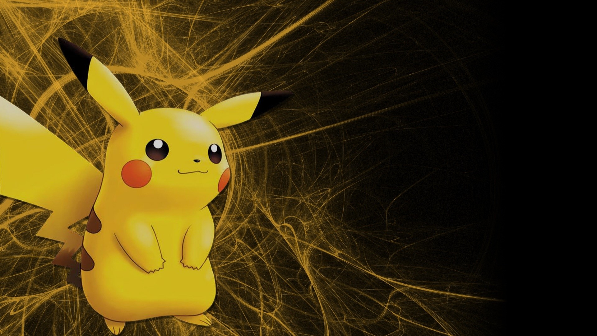 Pikachu, Pikachu against a simple black background. Keeping it classy