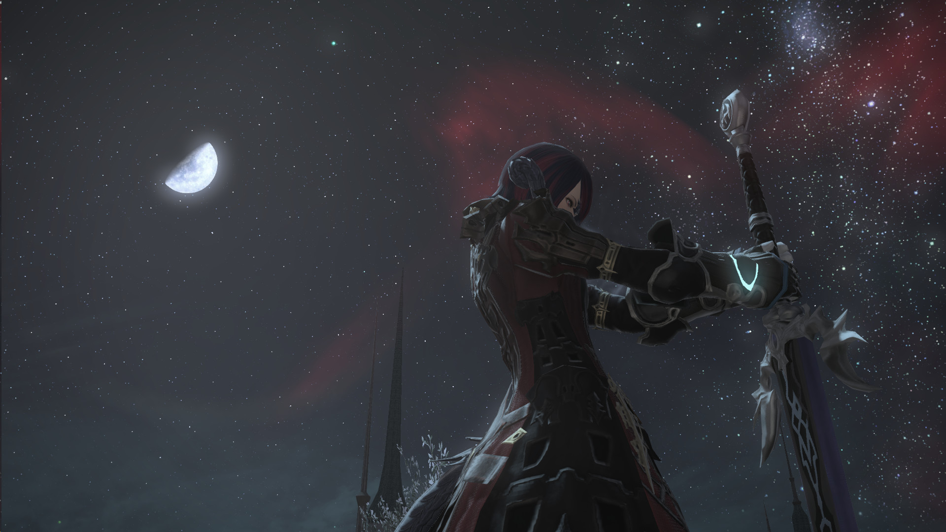 Dark Knights Pose and Ishgards Night sky gives really good photo opportunities ffxiv