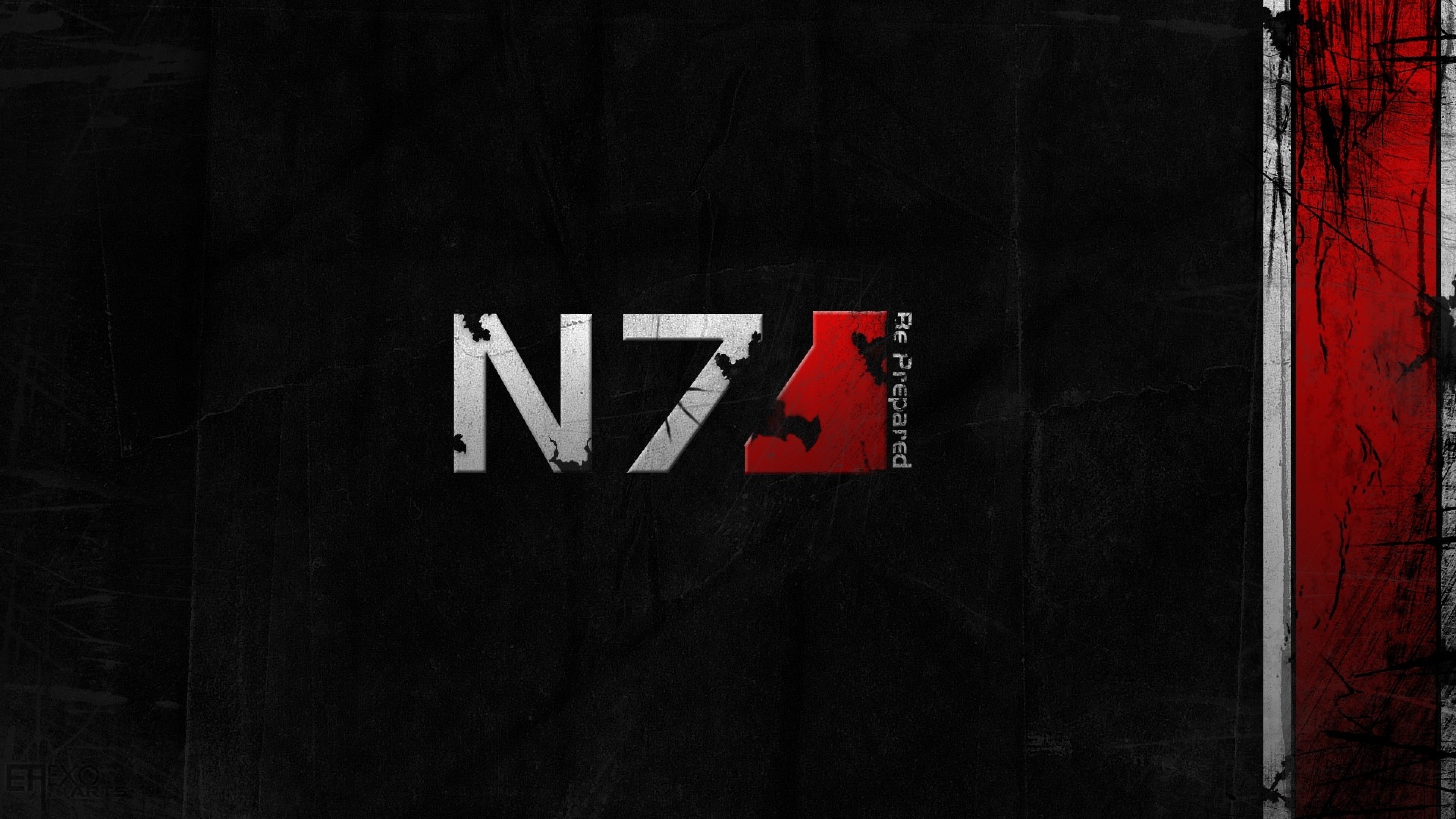 Preview wallpaper mass effect 3, n7, font, graphics, background 3840×2160