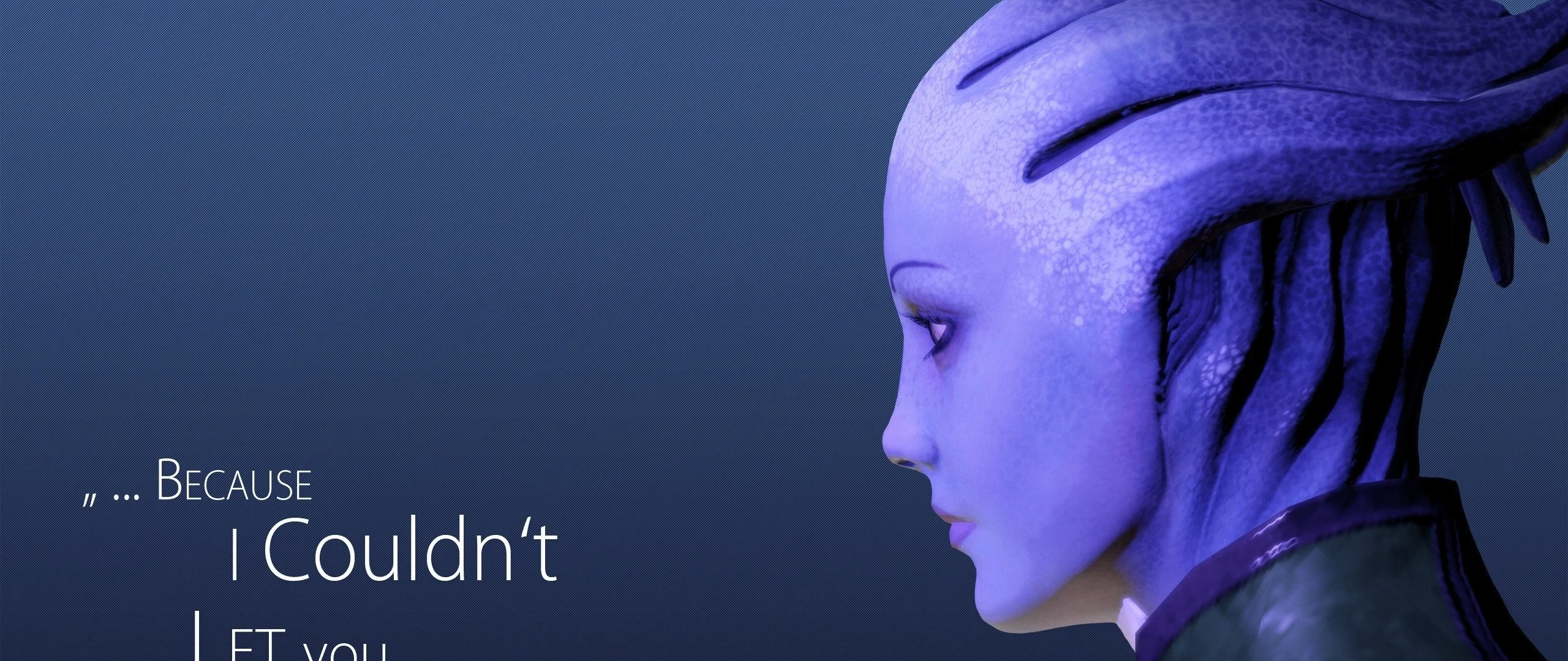 Preview wallpaper mass effect, liara tsoni, quote, look, character, female  2560×1080