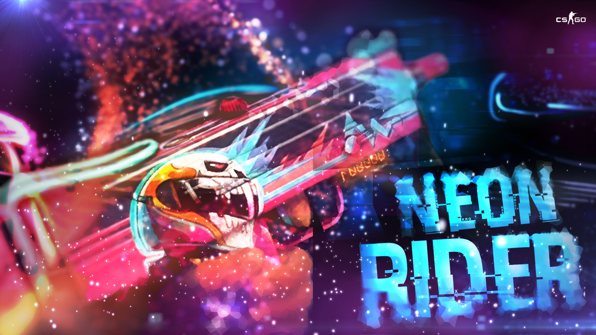 MAC 10 Neon Rider skin shown in Chinese CSGO