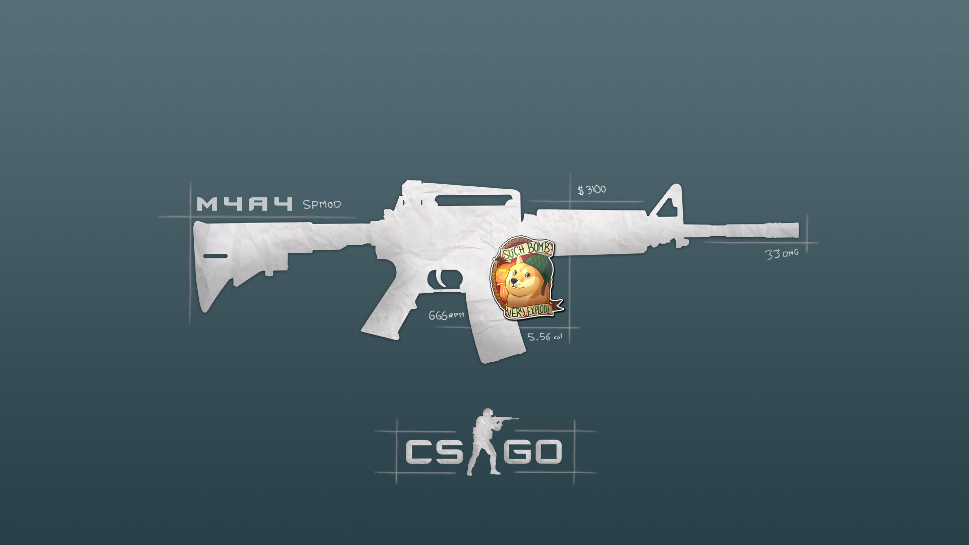 Peasantry FreeOC I Couldnt find a minimalist CSGO wallpaper so I made one, thought I would share. I did not make the doge sticker