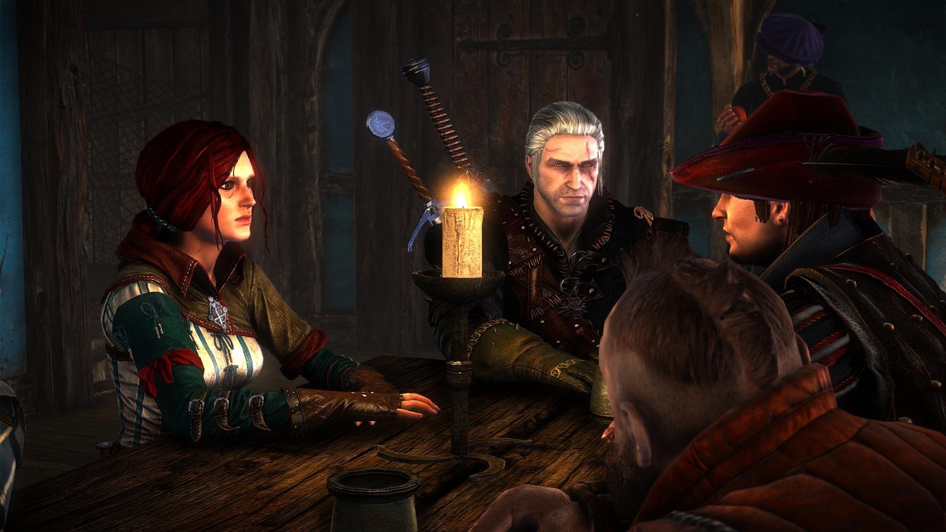 The Witcher 2 Assassins of Kings Dandelion Zoltan Chivay Geralt Triss Merigold wallpaper