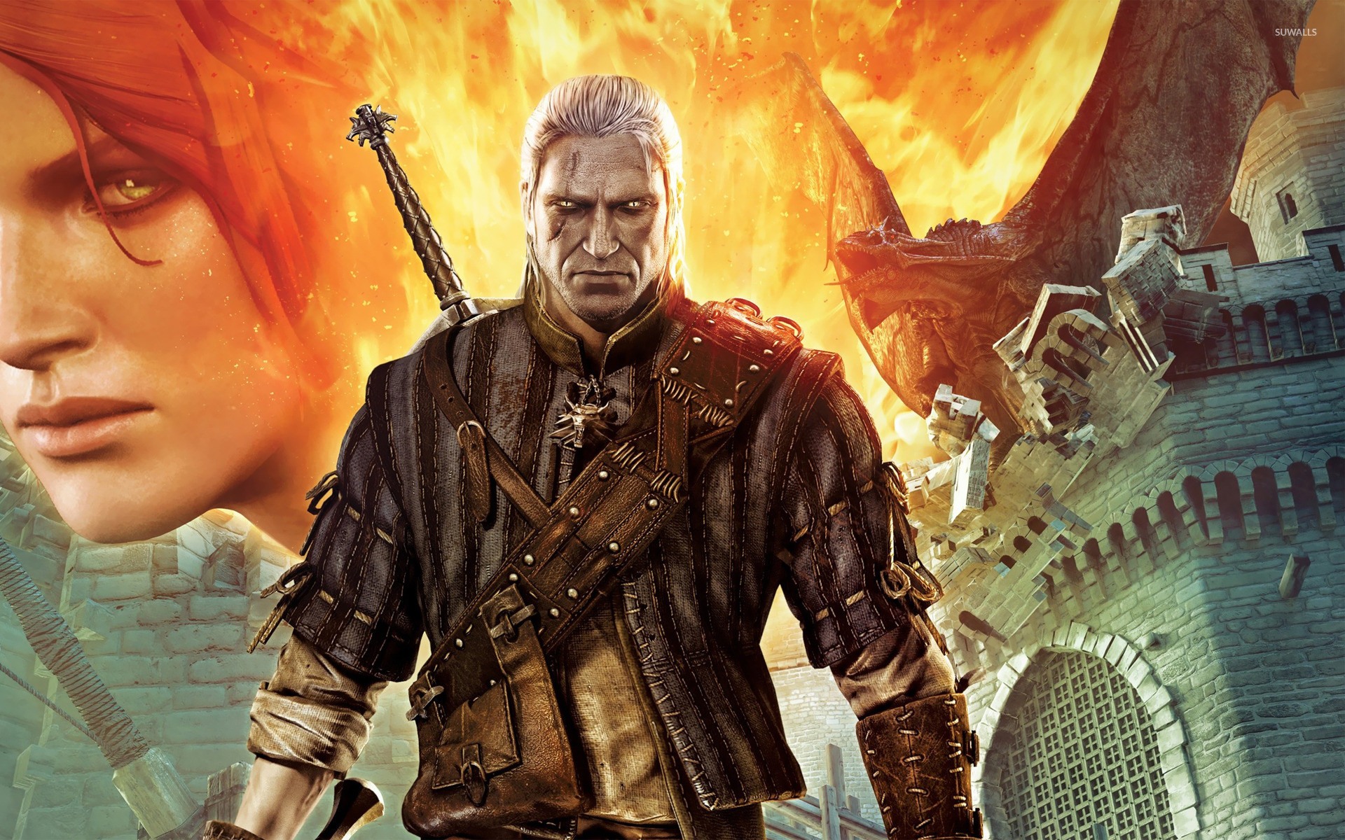Triss Merigold and Geralt – The Witcher 2 wallpaper jpg