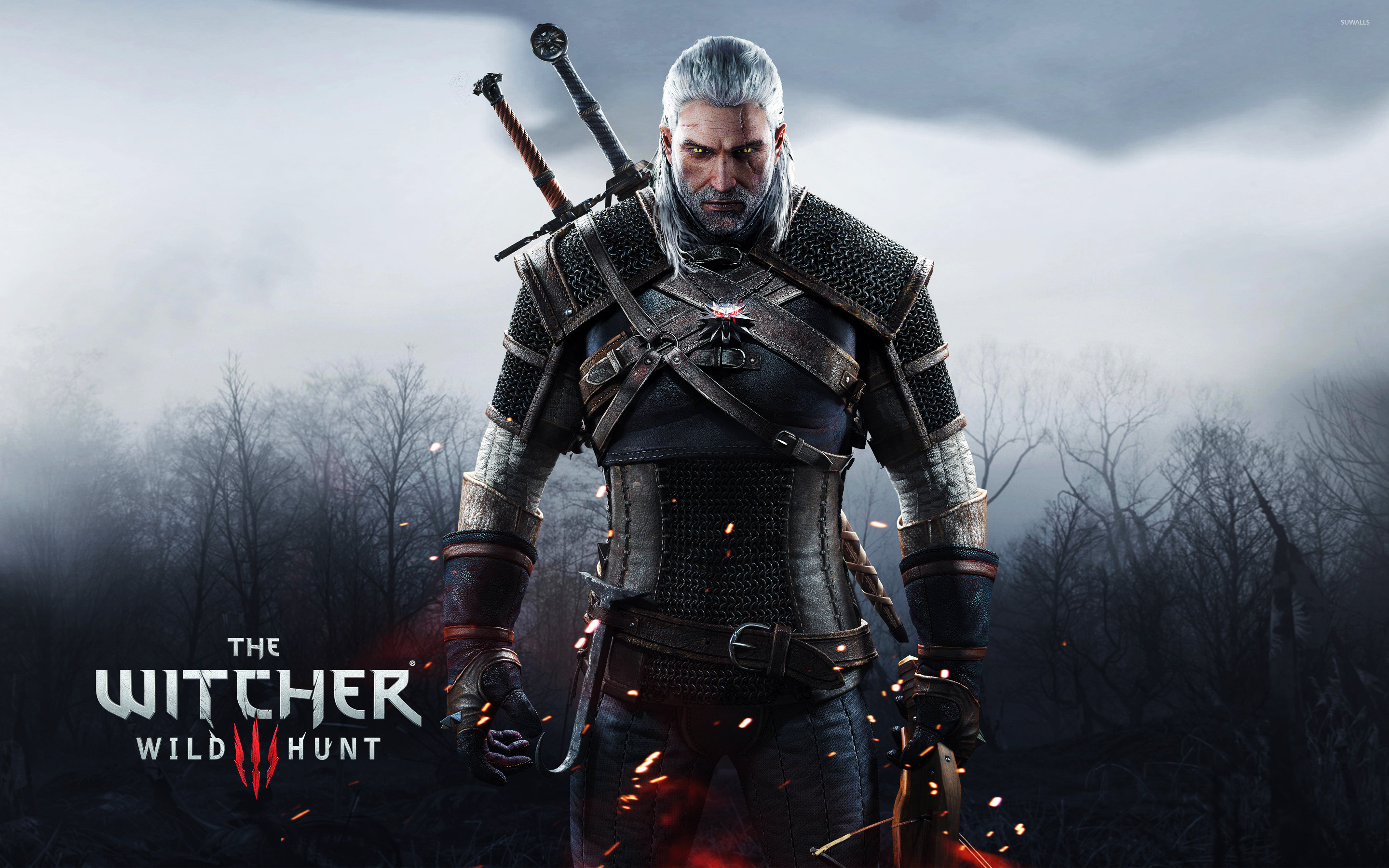 Geralt holding a crossbow – The Witcher 3 Wild Hunt wallpaper jpg