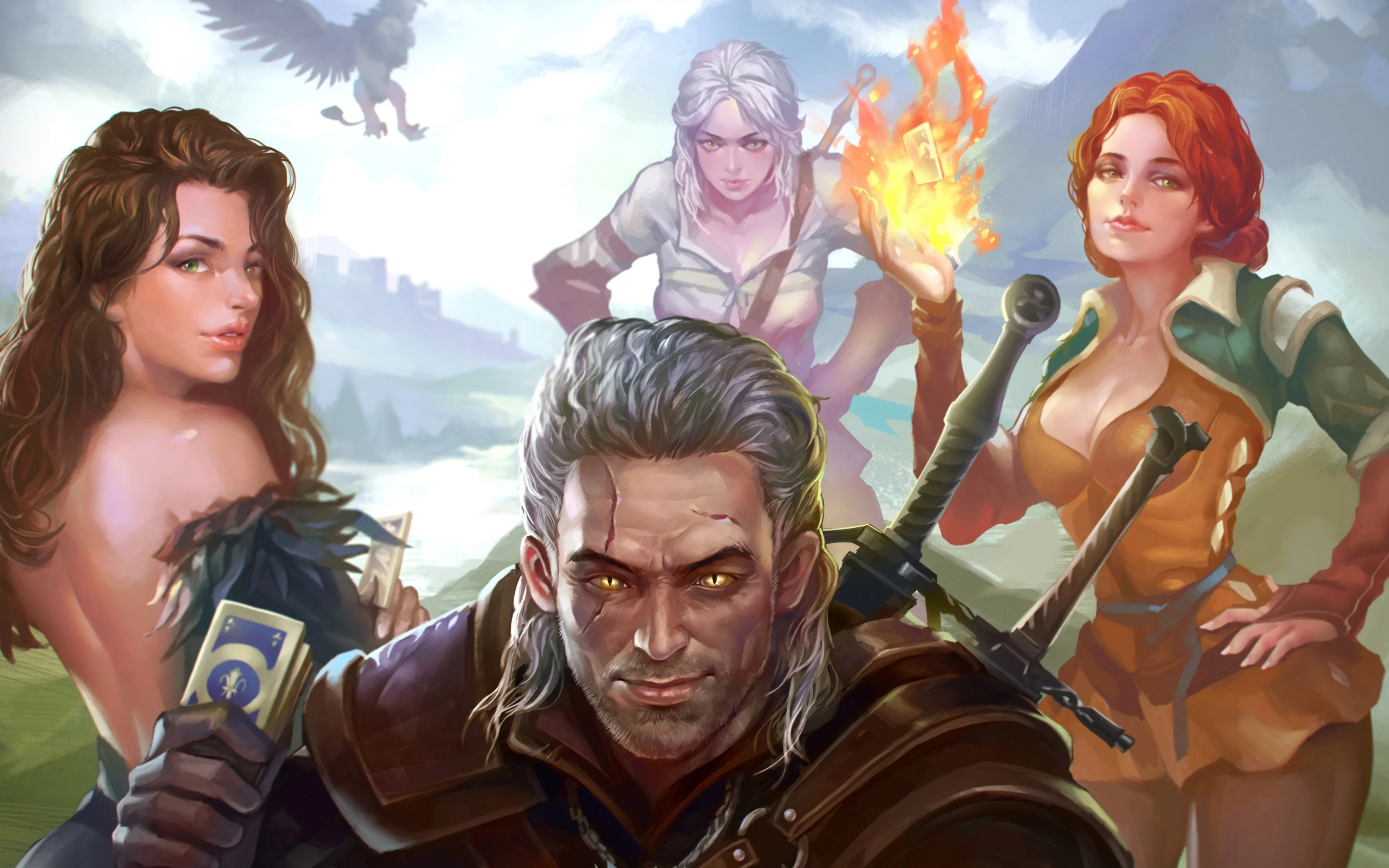 artwork, The Witcher 3: Wild Hunt, Video Games, Ciri, Triss Merigold,  Derpy, The Witcher, Yennefer Of Vengerberg Wallpapers HD / Desktop and  Mobile …