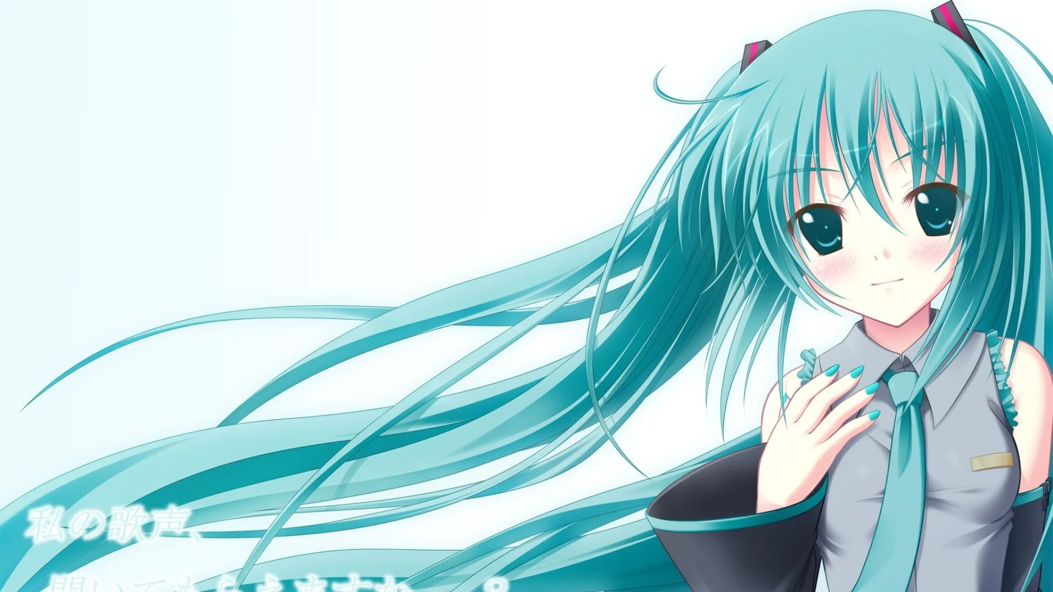 Download Girl, Hair, Light, Blue, Anime Wallpaper