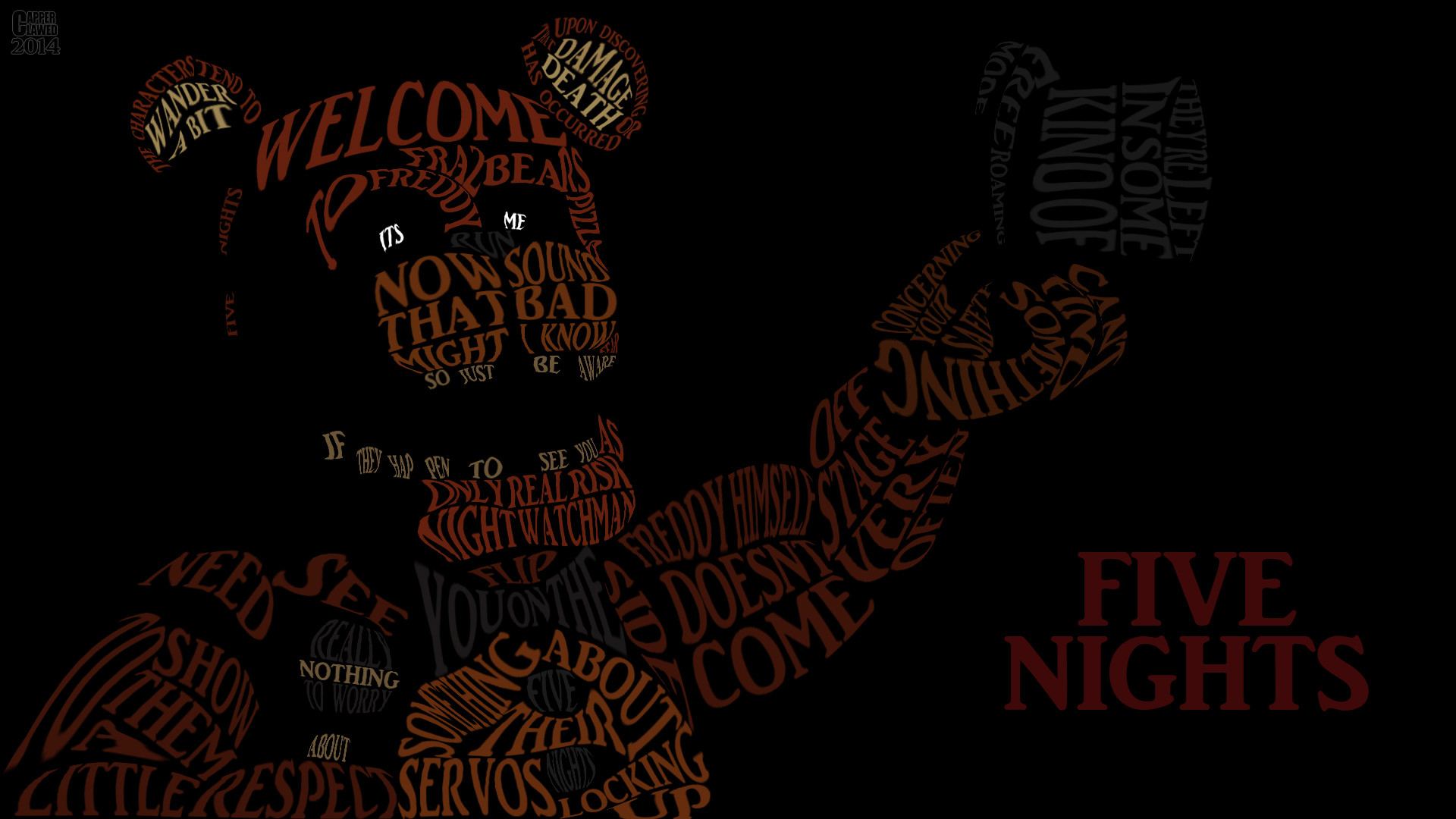 Five Night at Freddys word art by CapperClawed